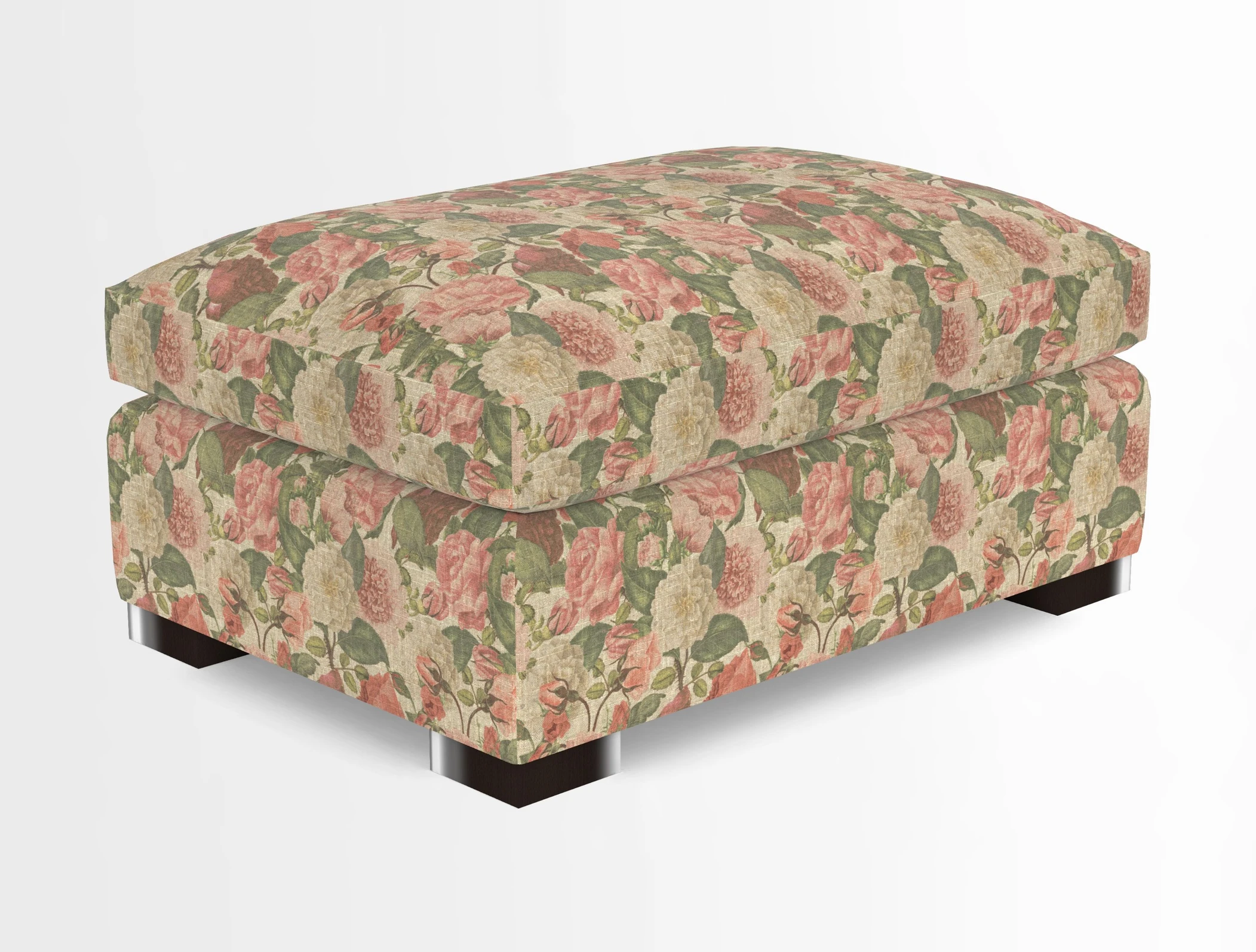 Wadenhoe Storage Footstool in Two Tone Plain Biscuit