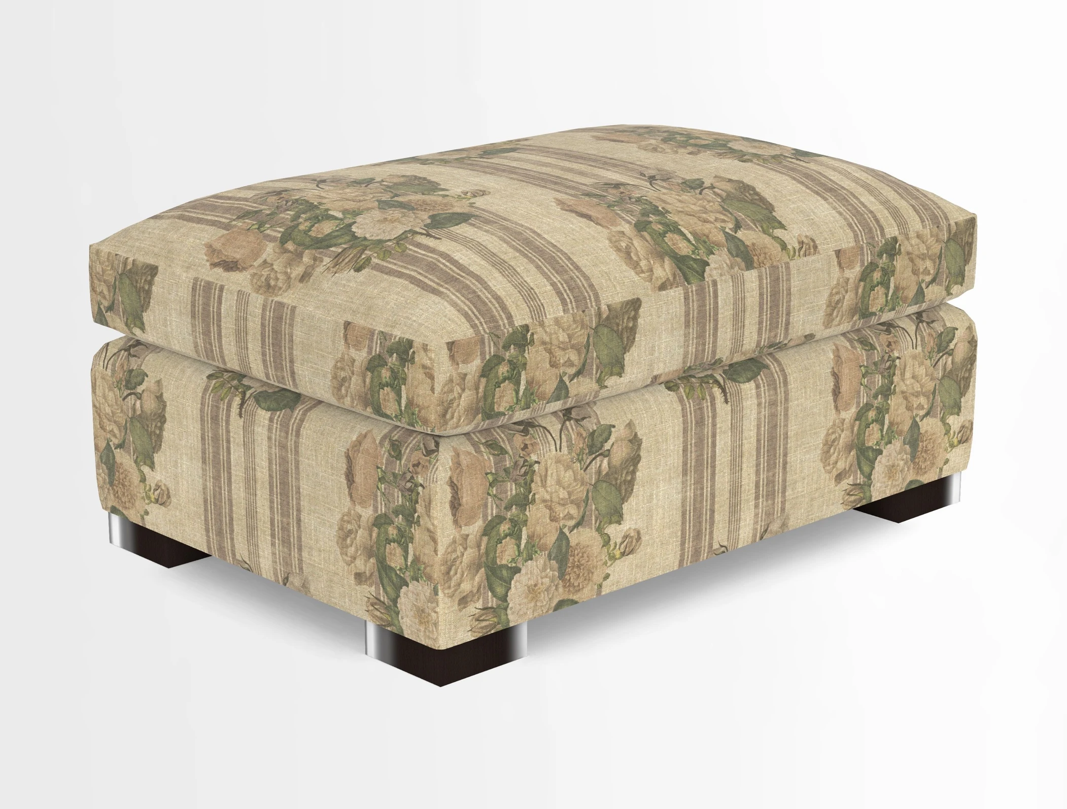 Wadenhoe Storage Footstool in Two Tone Plain Biscuit