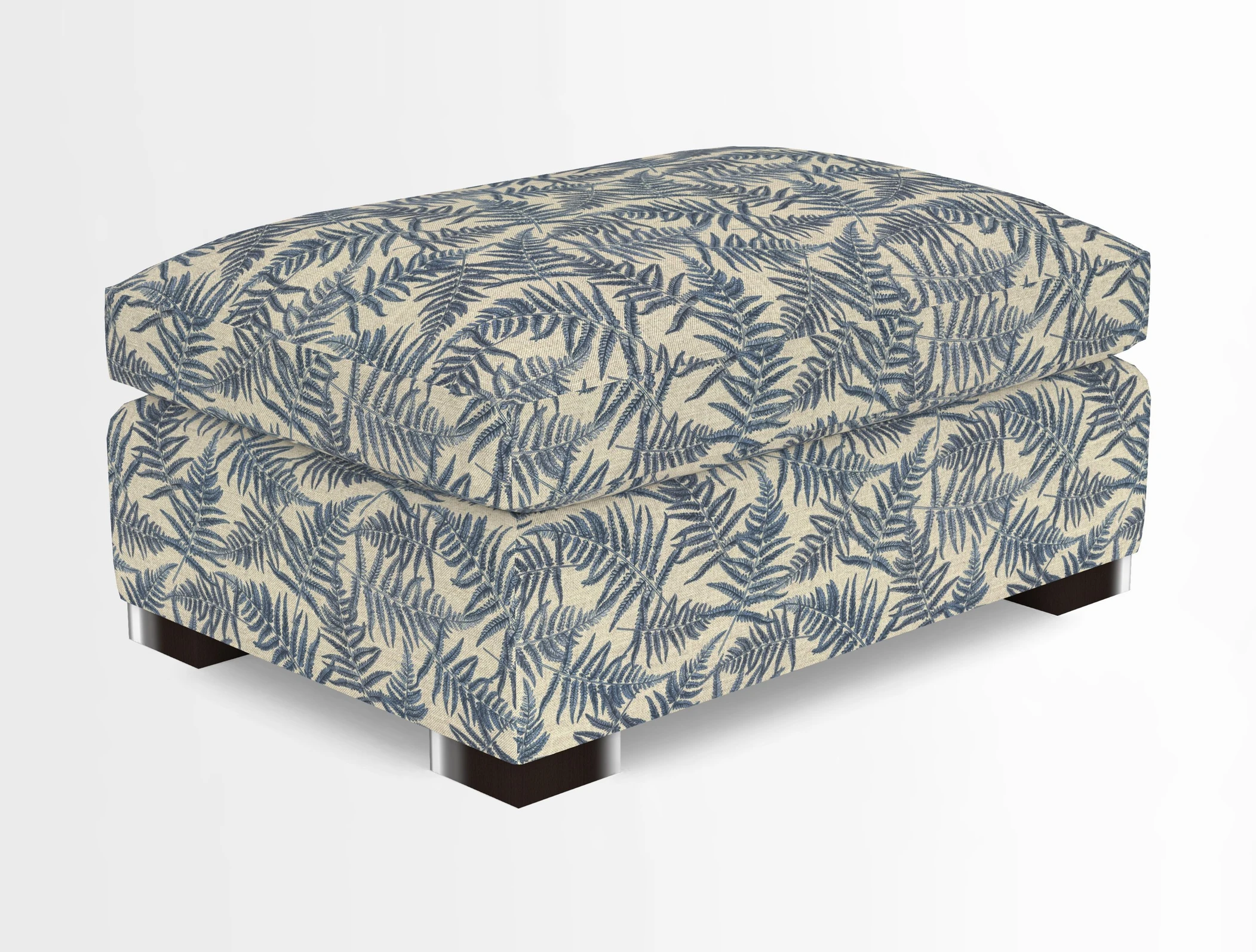 Wadenhoe Storage Footstool in Two Tone Plain Biscuit