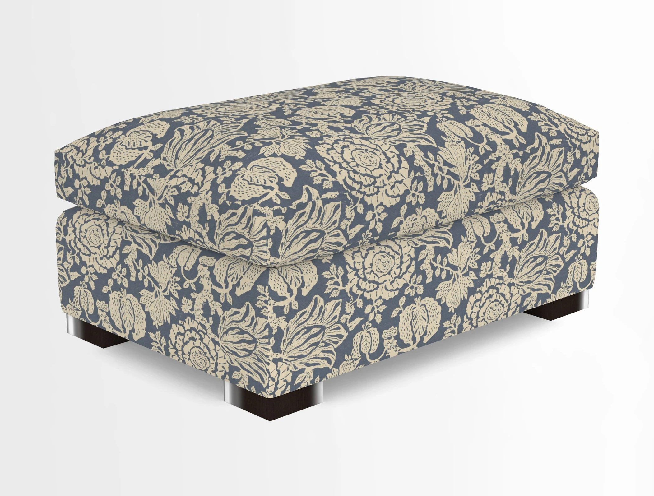 Wadenhoe Storage Footstool in Two Tone Plain Biscuit