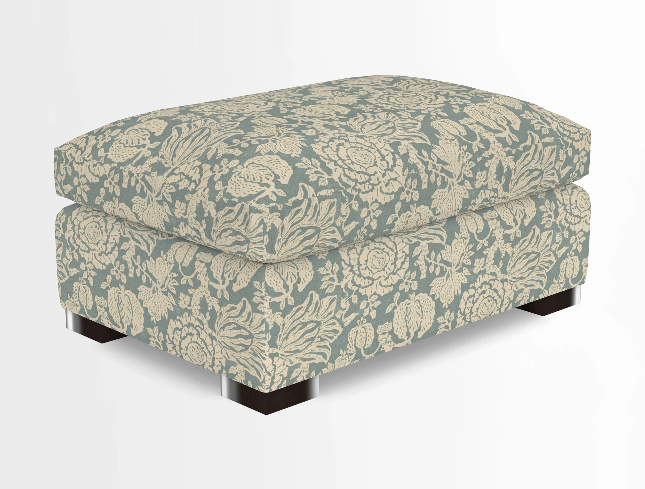 Wadenhoe Storage Footstool in Two Tone Plain Biscuit