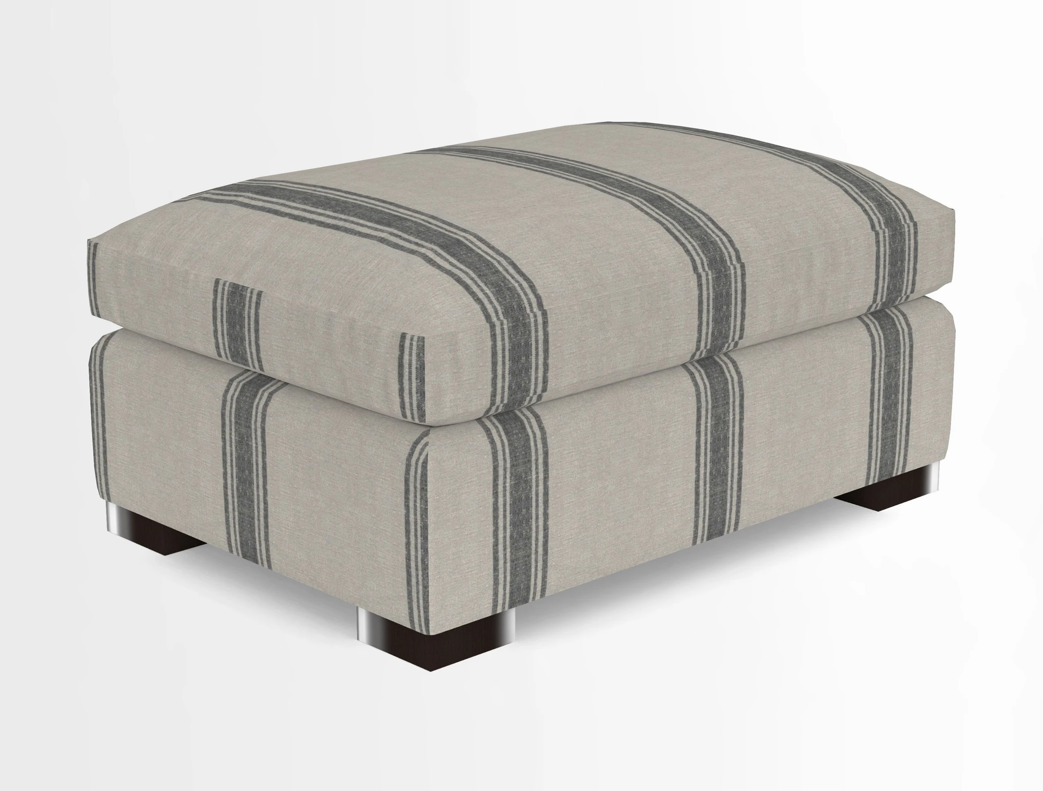 Wadenhoe Storage Footstool in Two Tone Plain Biscuit