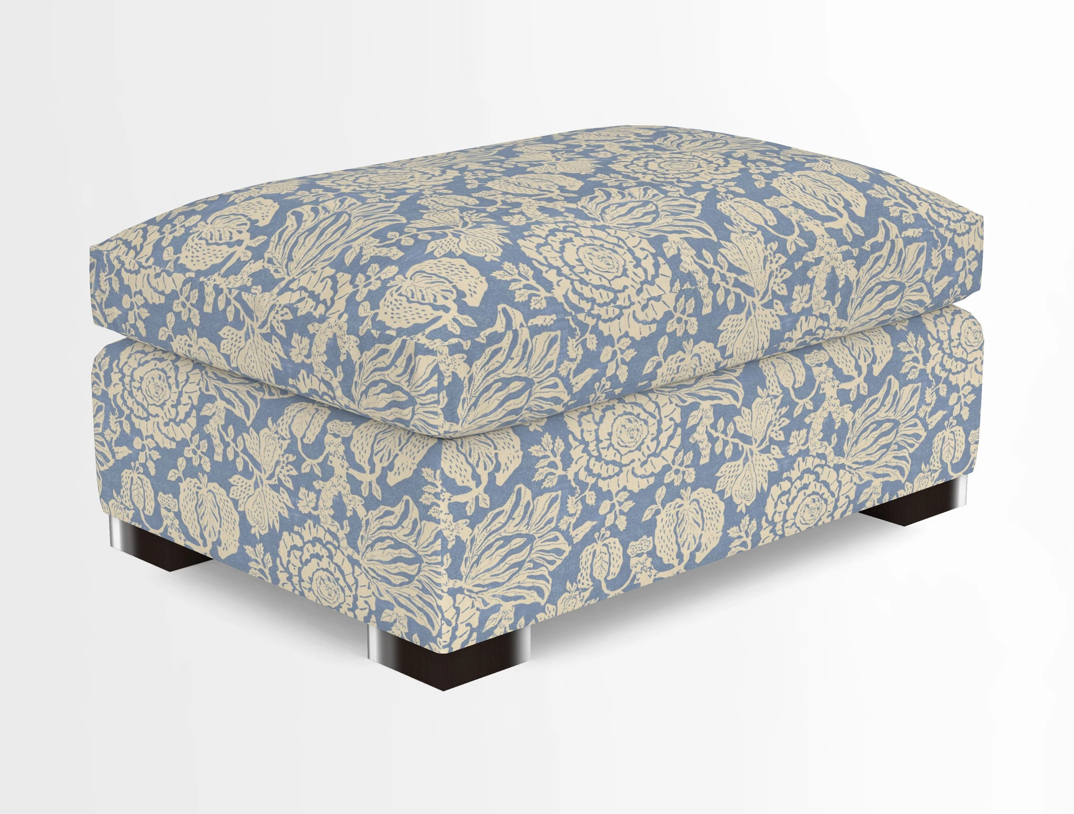 Wadenhoe Storage Footstool in Two Tone Plain Biscuit