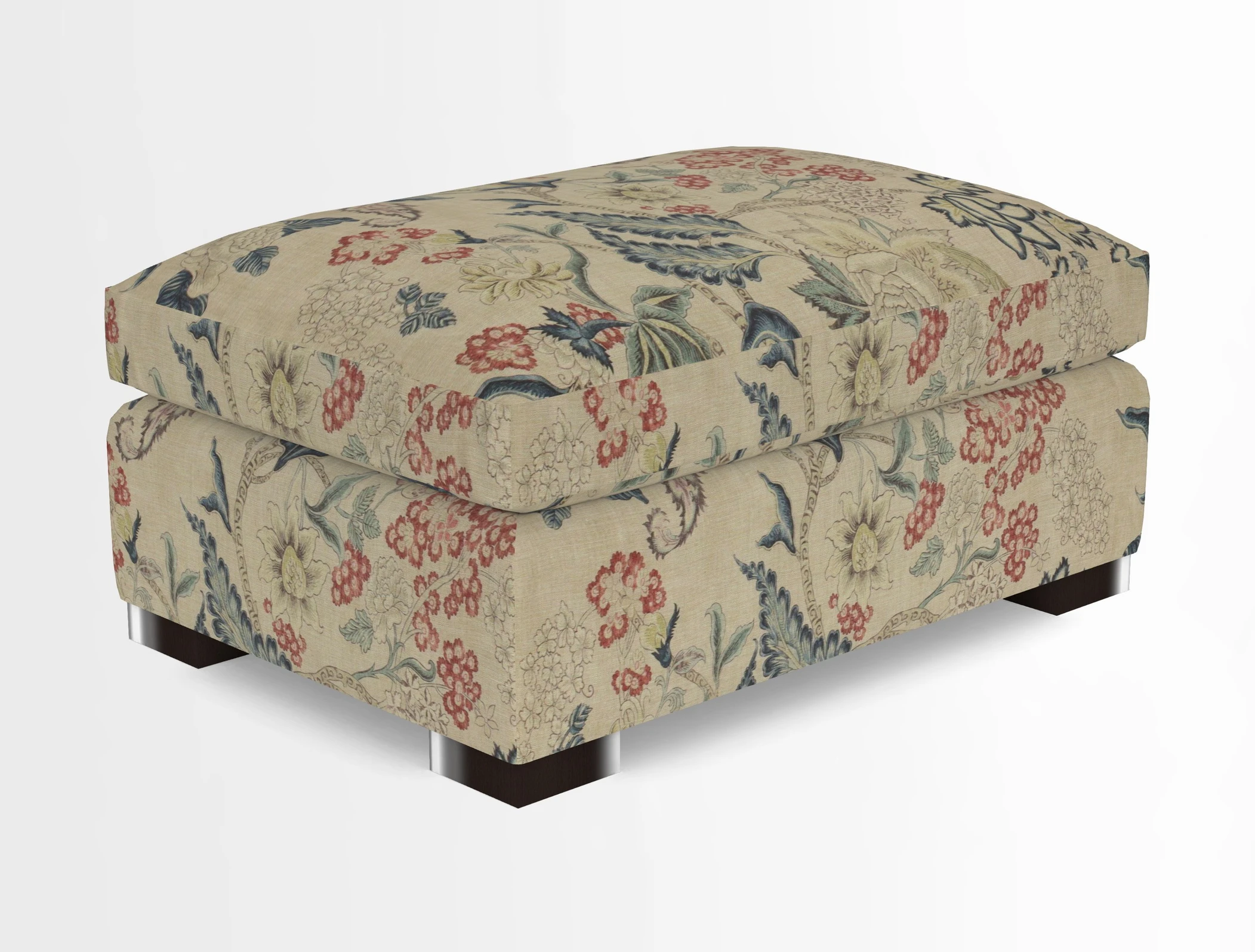 Wadenhoe Storage Footstool in Two Tone Plain Biscuit