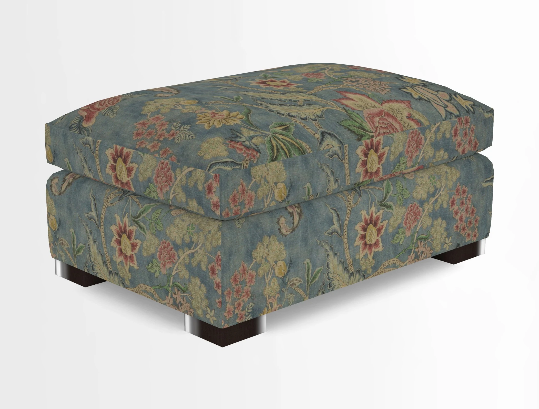 Wadenhoe Storage Footstool in Two Tone Plain Biscuit