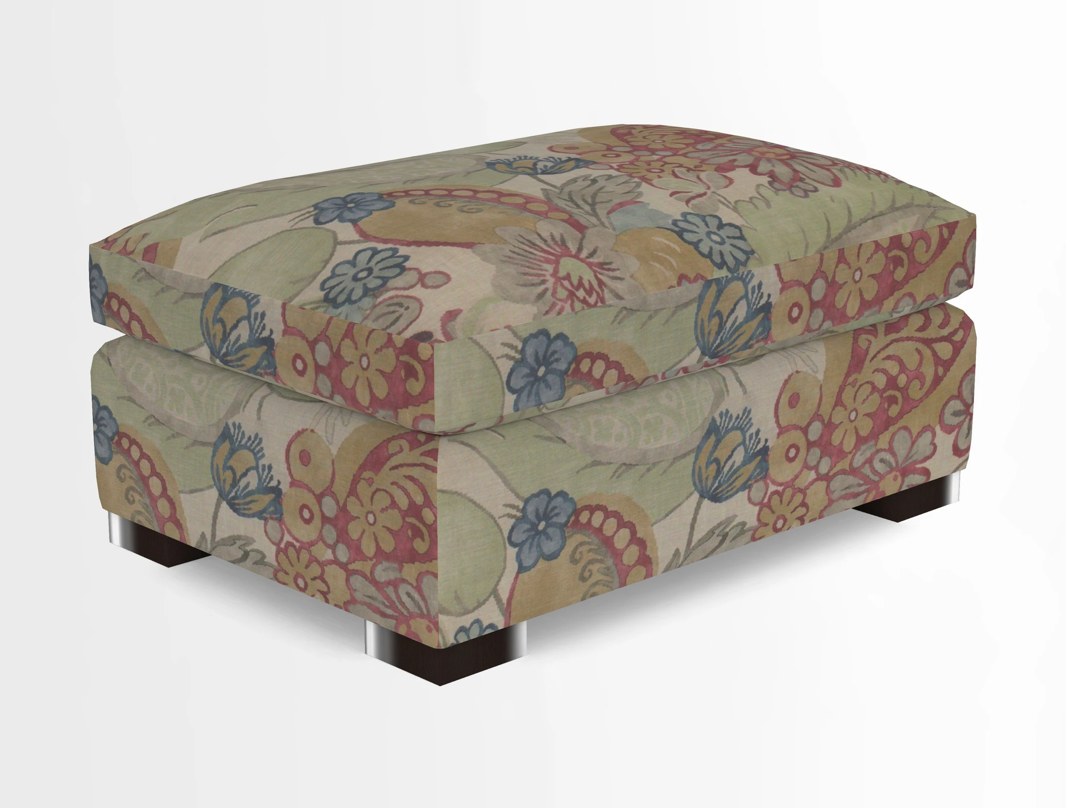 Wadenhoe Storage Footstool in Two Tone Plain Biscuit