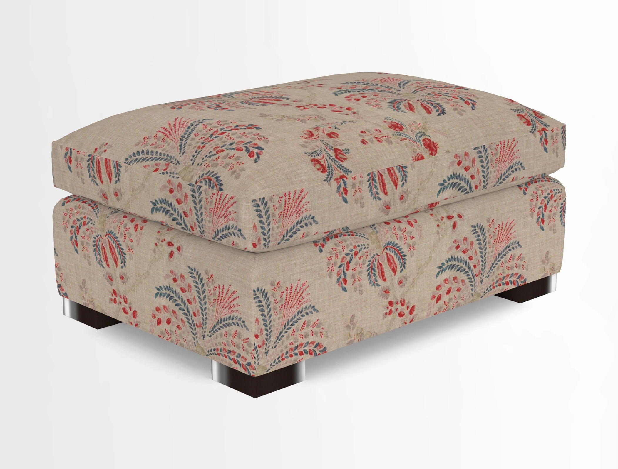 Wadenhoe Storage Footstool in Two Tone Plain Biscuit