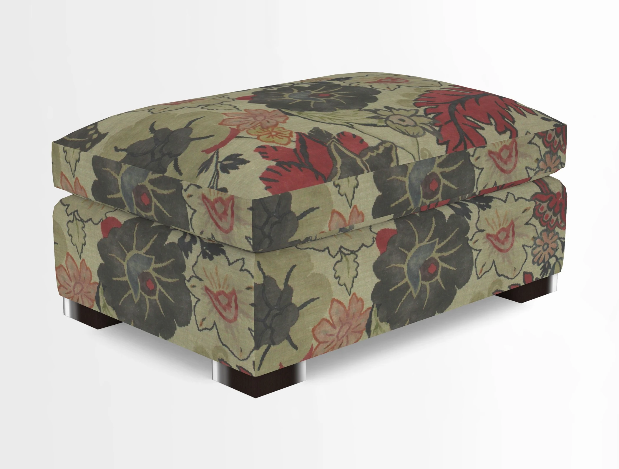 Wadenhoe Storage Footstool in Two Tone Plain Biscuit