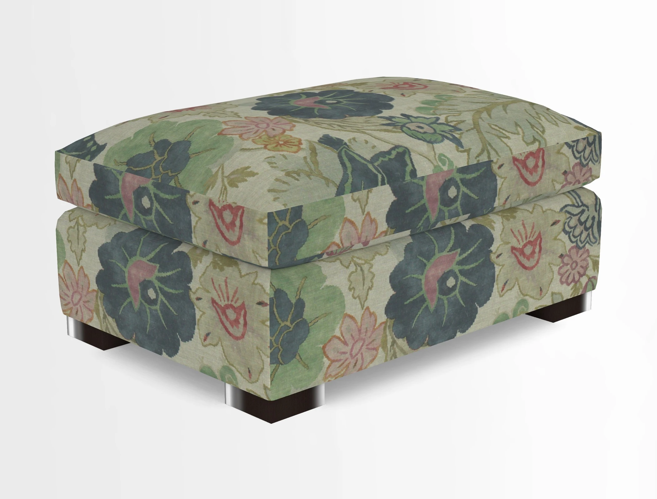 Wadenhoe Storage Footstool in Two Tone Plain Biscuit