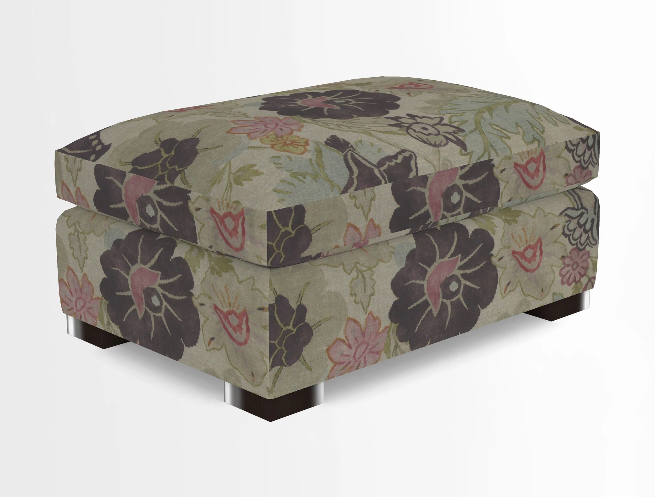 Wadenhoe Storage Footstool in Two Tone Plain Biscuit