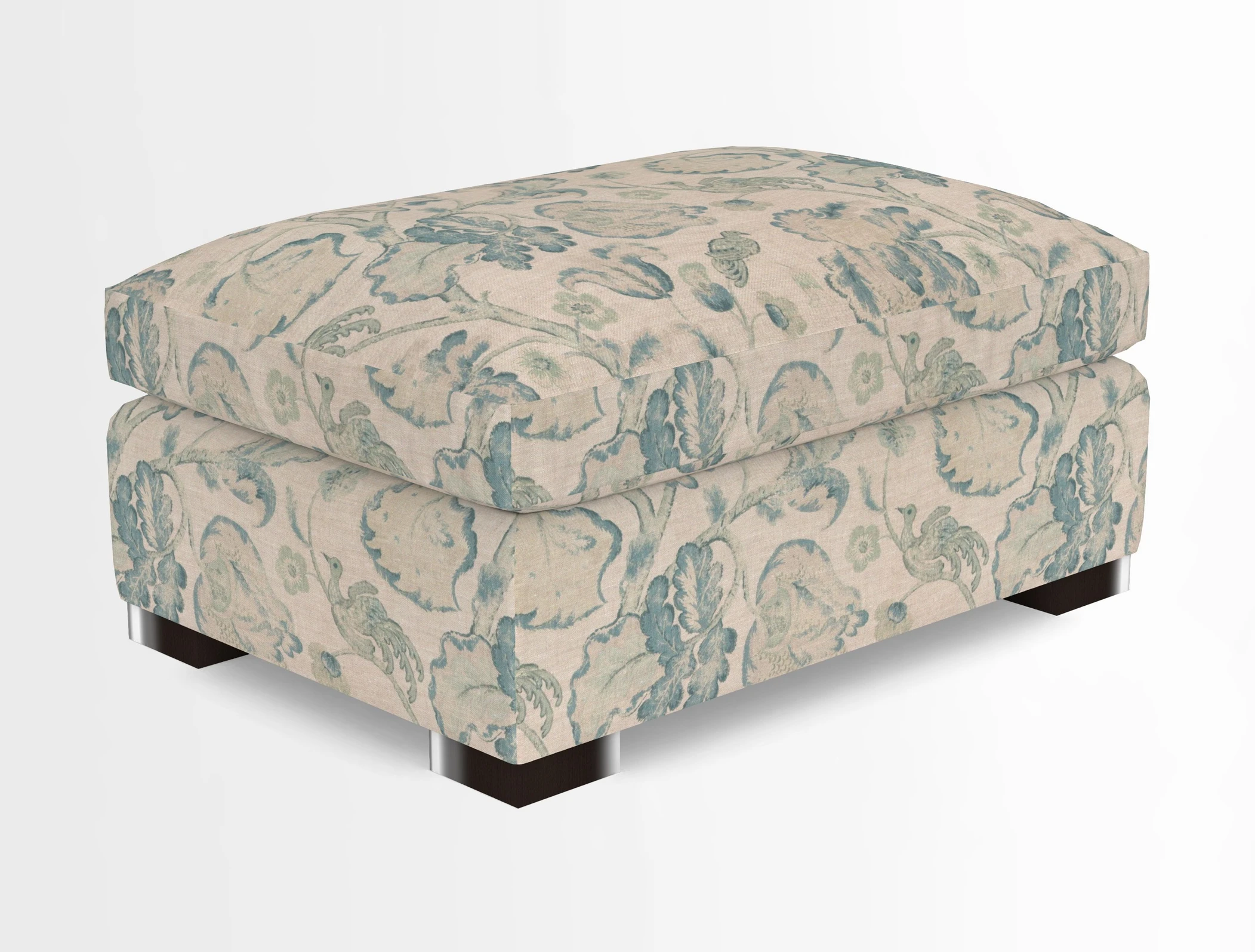 Wadenhoe Storage Footstool in Two Tone Plain Biscuit