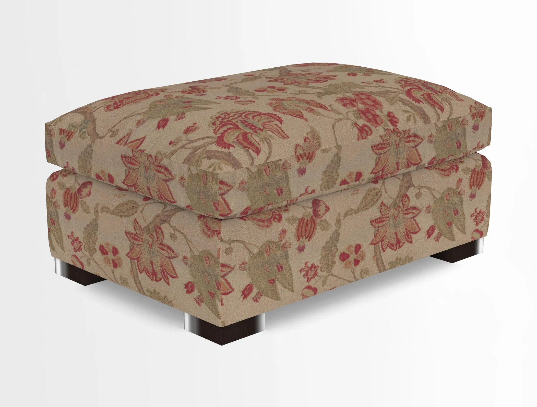 Wadenhoe Storage Footstool in Two Tone Plain Biscuit