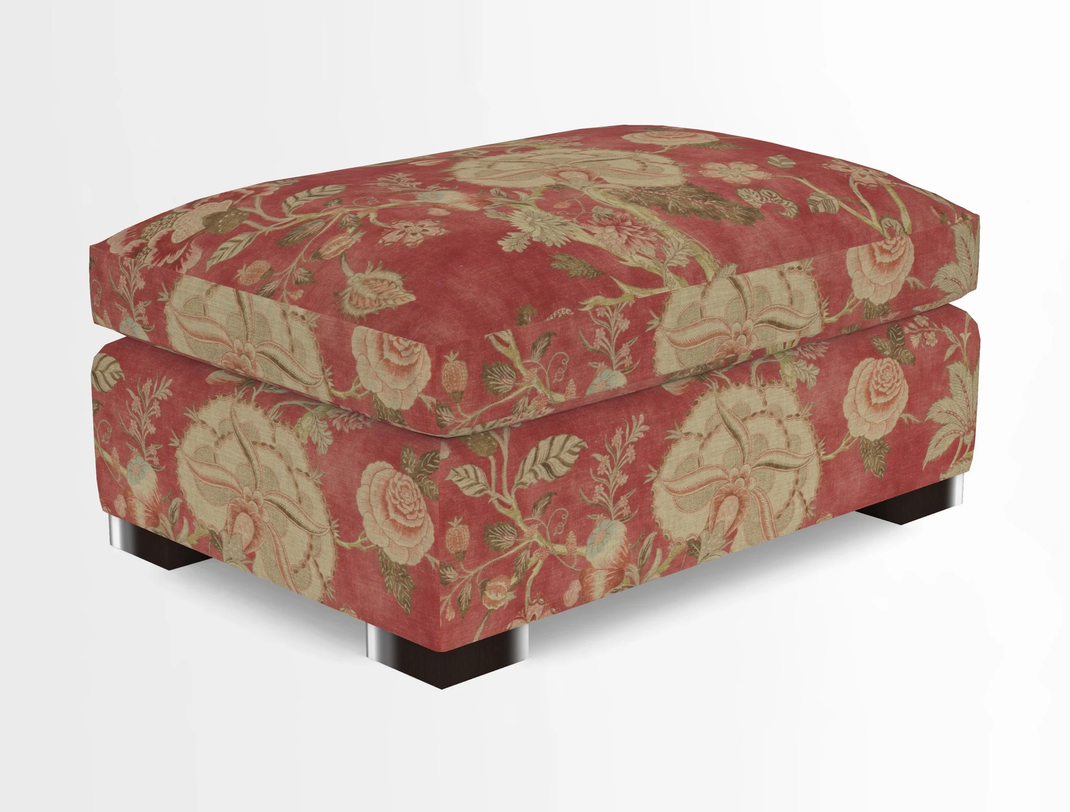 Wadenhoe Storage Footstool in Two Tone Plain Biscuit