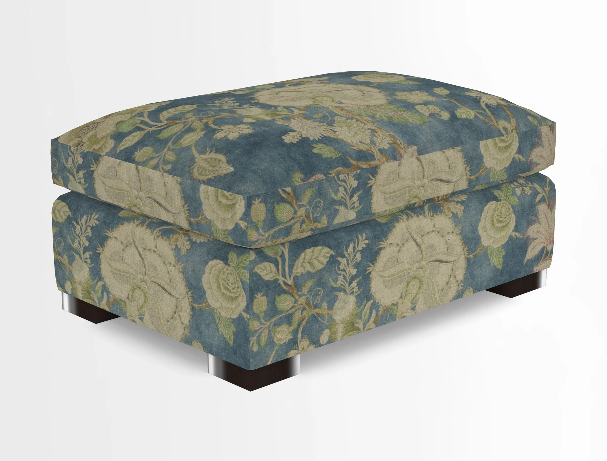 Wadenhoe Storage Footstool in Two Tone Plain Biscuit