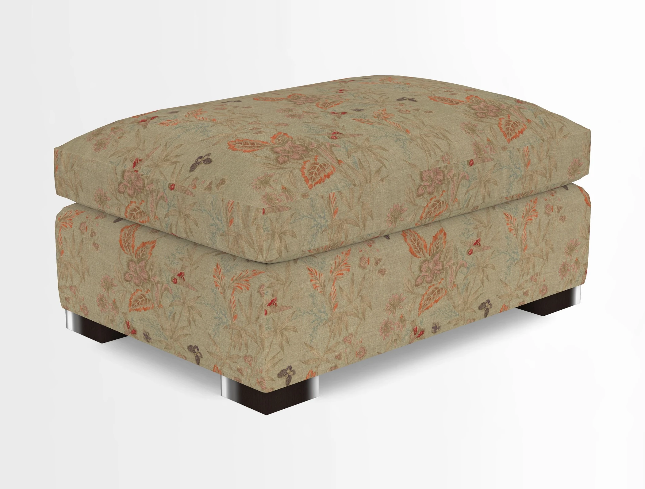 Wadenhoe Storage Footstool in Two Tone Plain Biscuit