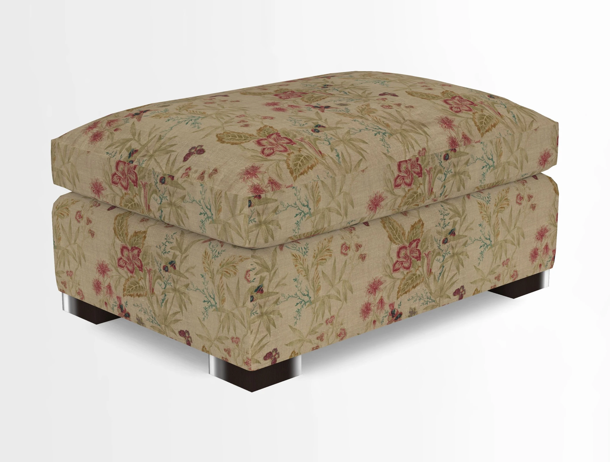Wadenhoe Storage Footstool in Two Tone Plain Biscuit