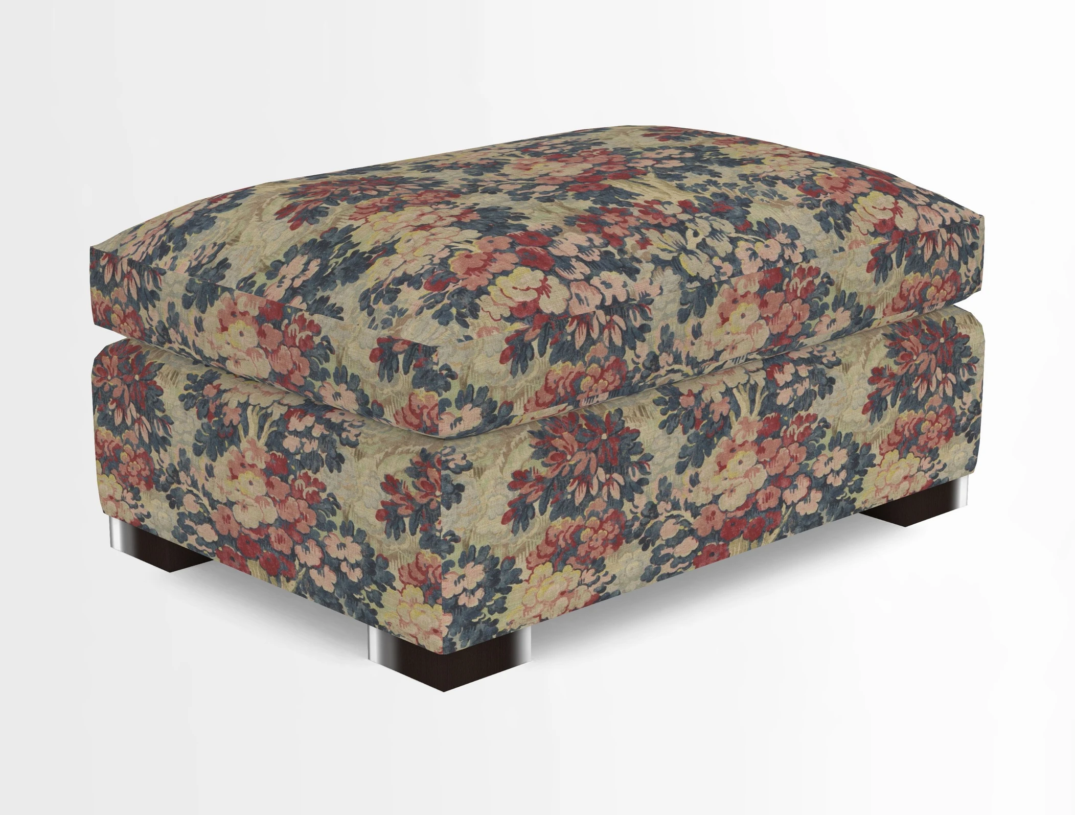 Wadenhoe Storage Footstool in Two Tone Plain Biscuit