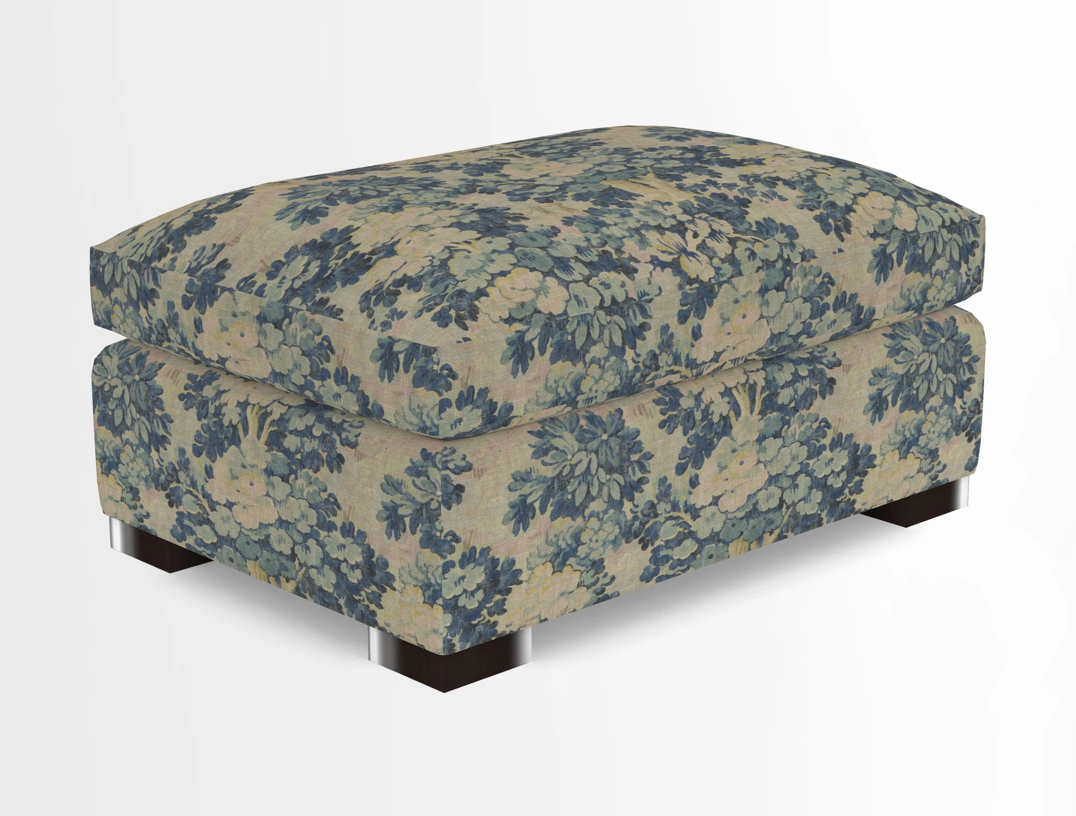 Wadenhoe Storage Footstool in Two Tone Plain Biscuit