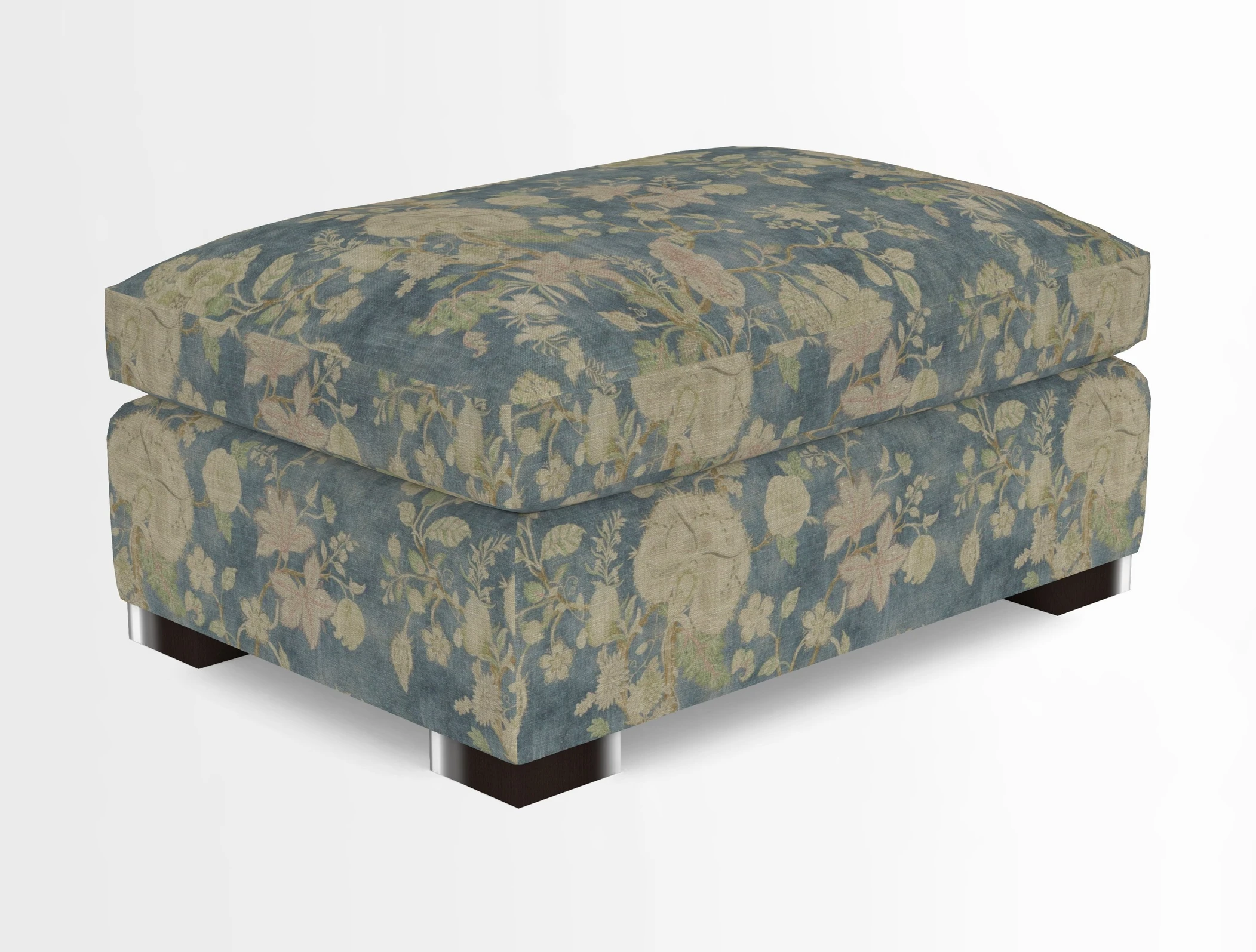 Wadenhoe Storage Footstool in Two Tone Plain Biscuit