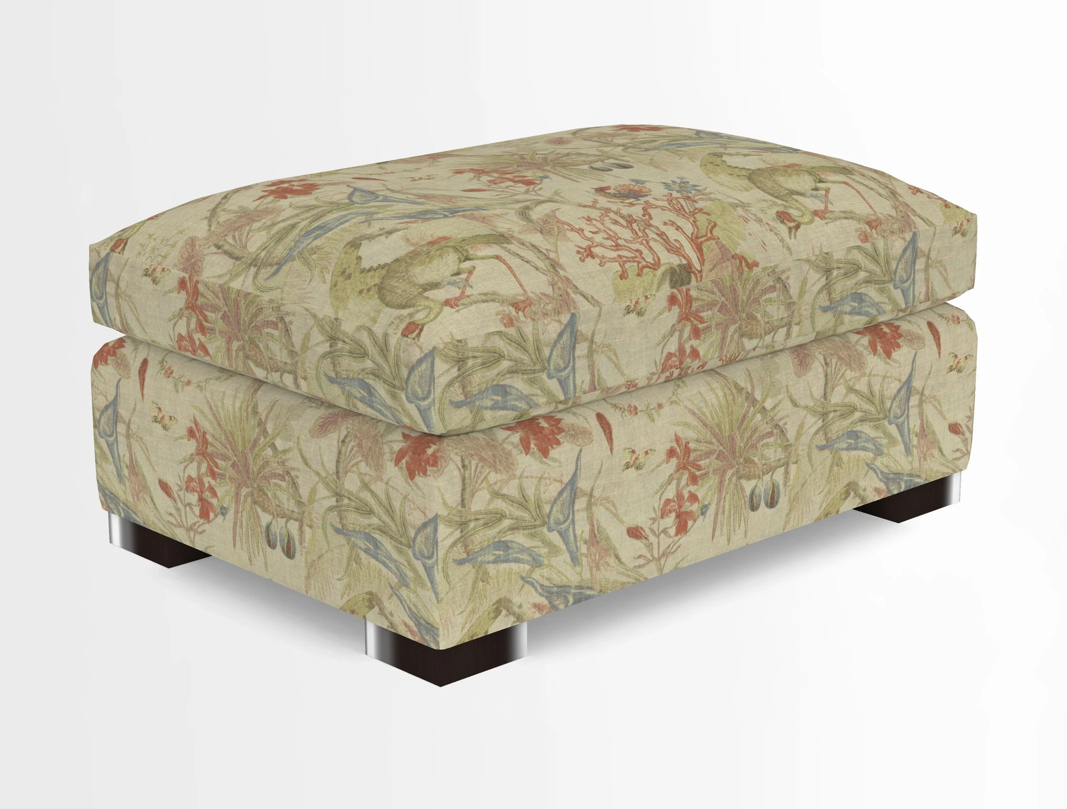 Wadenhoe Storage Footstool in Two Tone Plain Biscuit