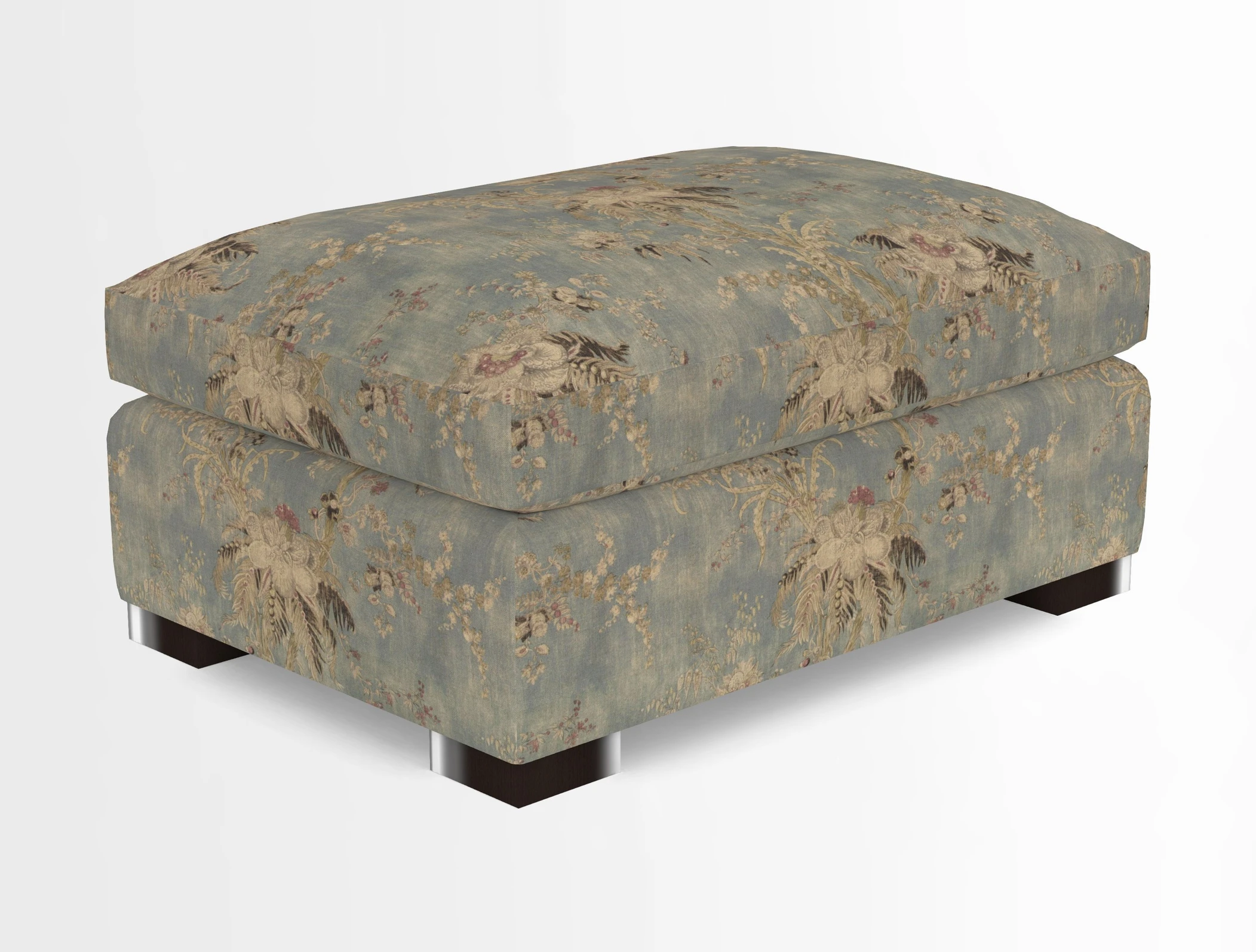 Wadenhoe Storage Footstool in Two Tone Plain Biscuit
