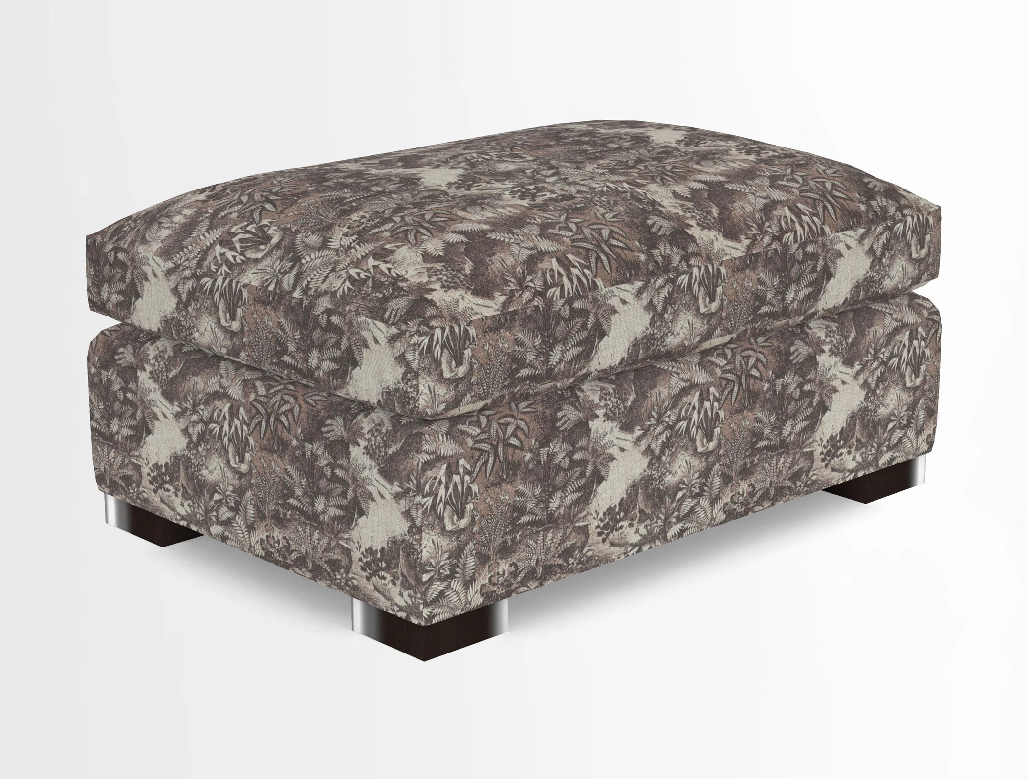 Wadenhoe Storage Footstool in Two Tone Plain Biscuit