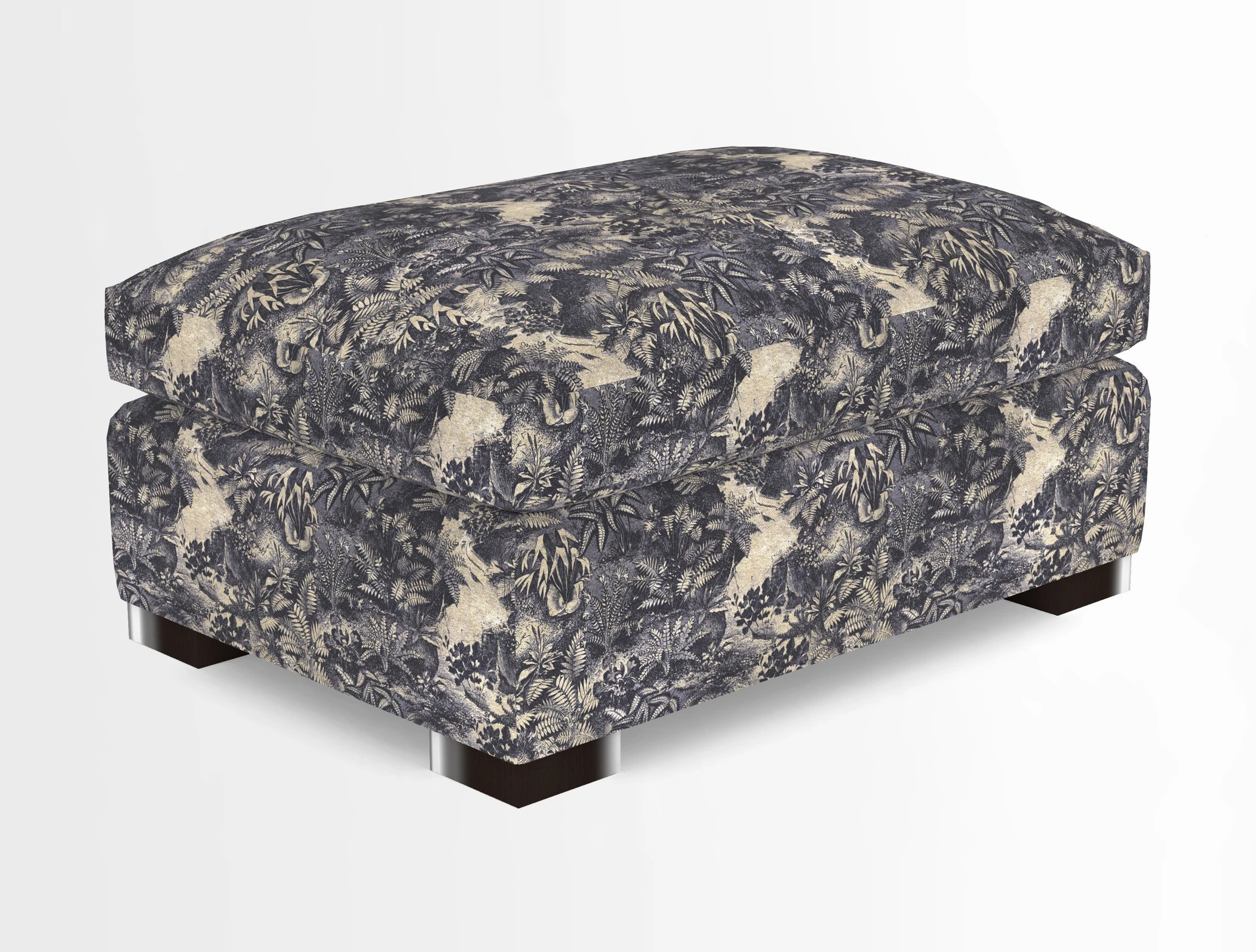 Wadenhoe Storage Footstool in Two Tone Plain Biscuit