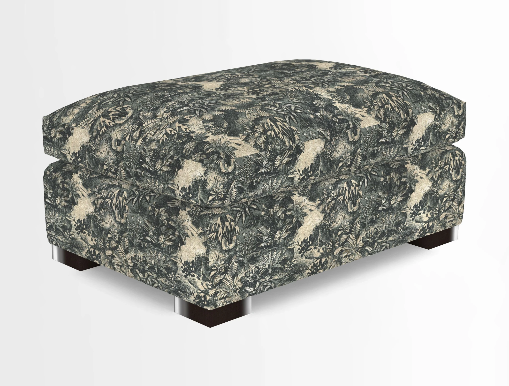 Wadenhoe Storage Footstool in Two Tone Plain Biscuit