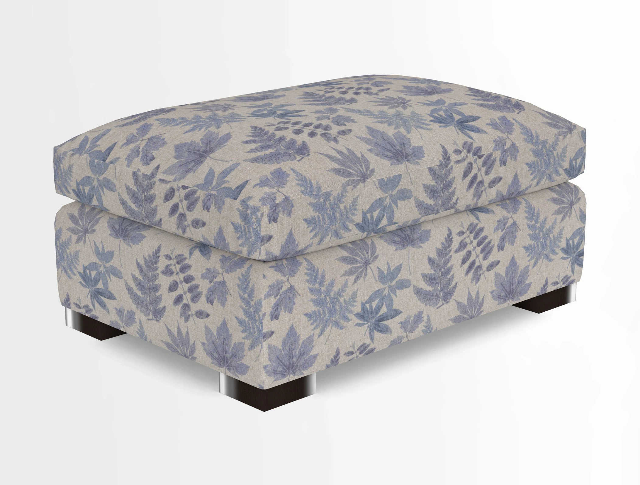 Wadenhoe Storage Footstool in Two Tone Plain Biscuit