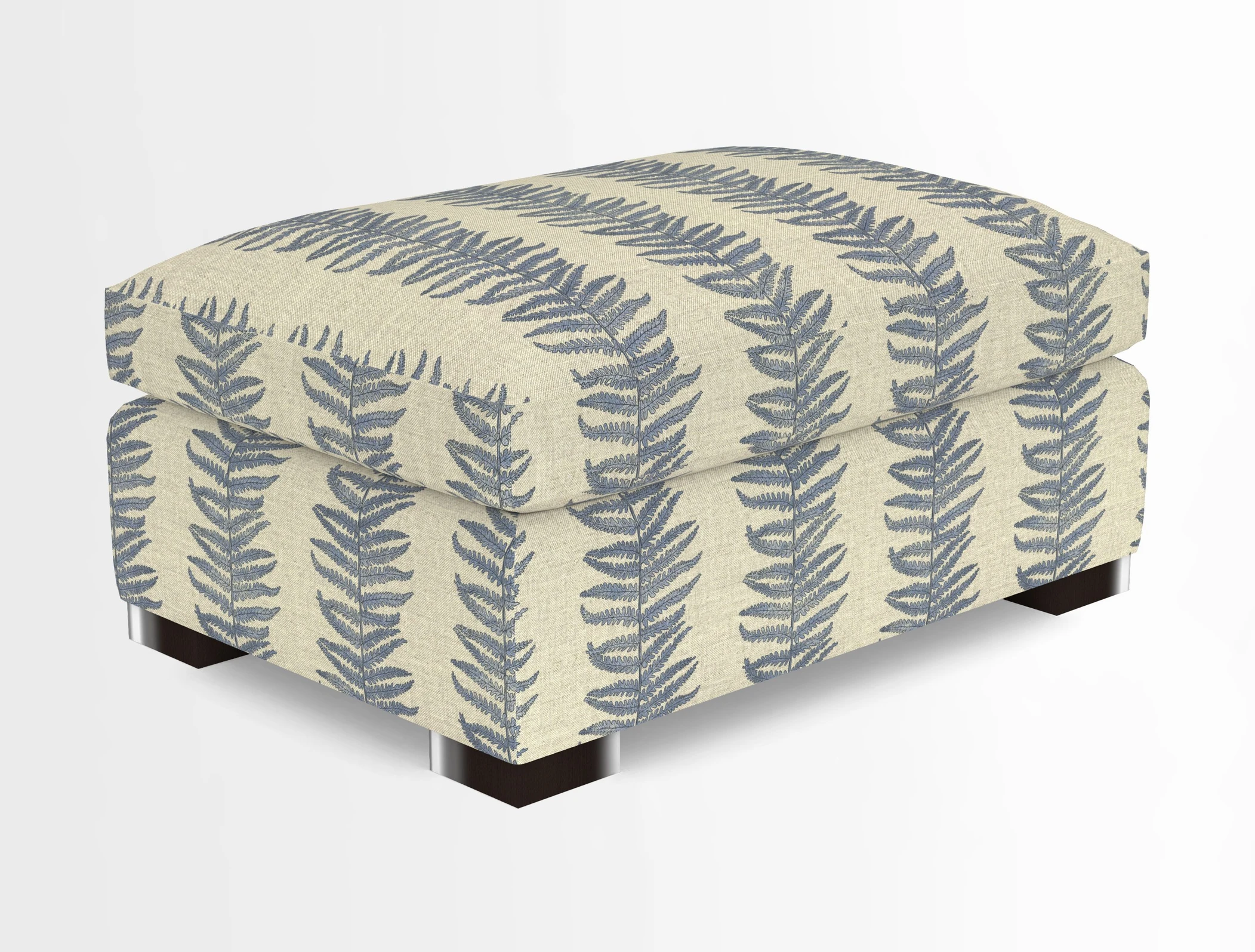 Wadenhoe Storage Footstool in Two Tone Plain Biscuit