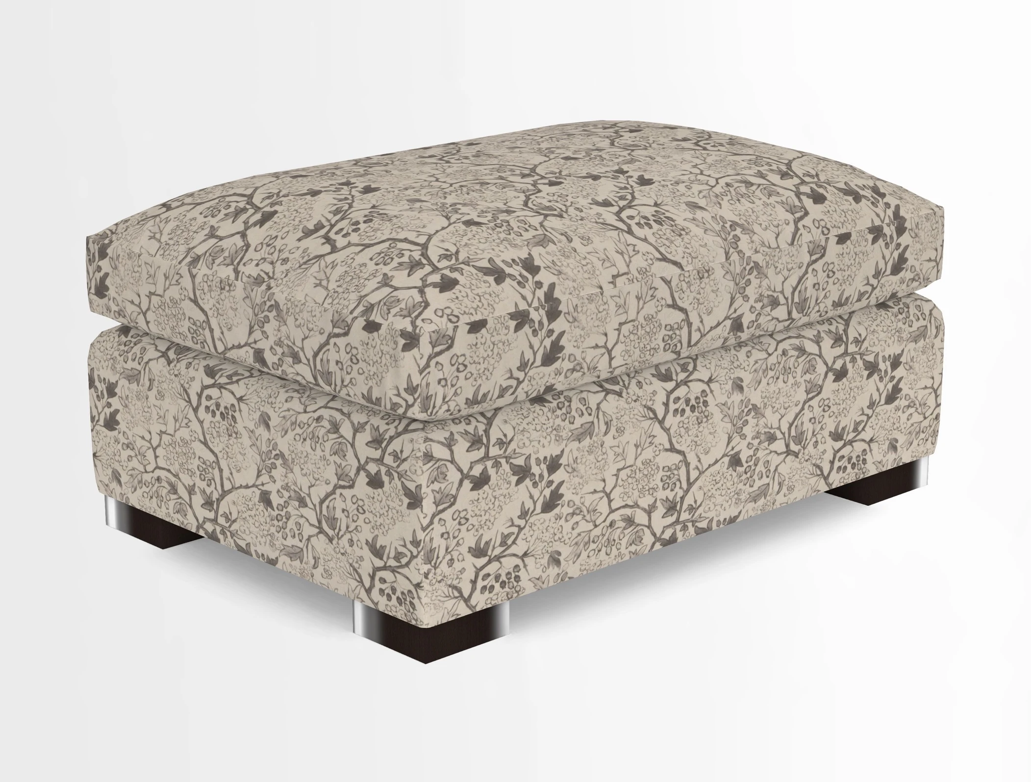 Wadenhoe Storage Footstool in Two Tone Plain Biscuit