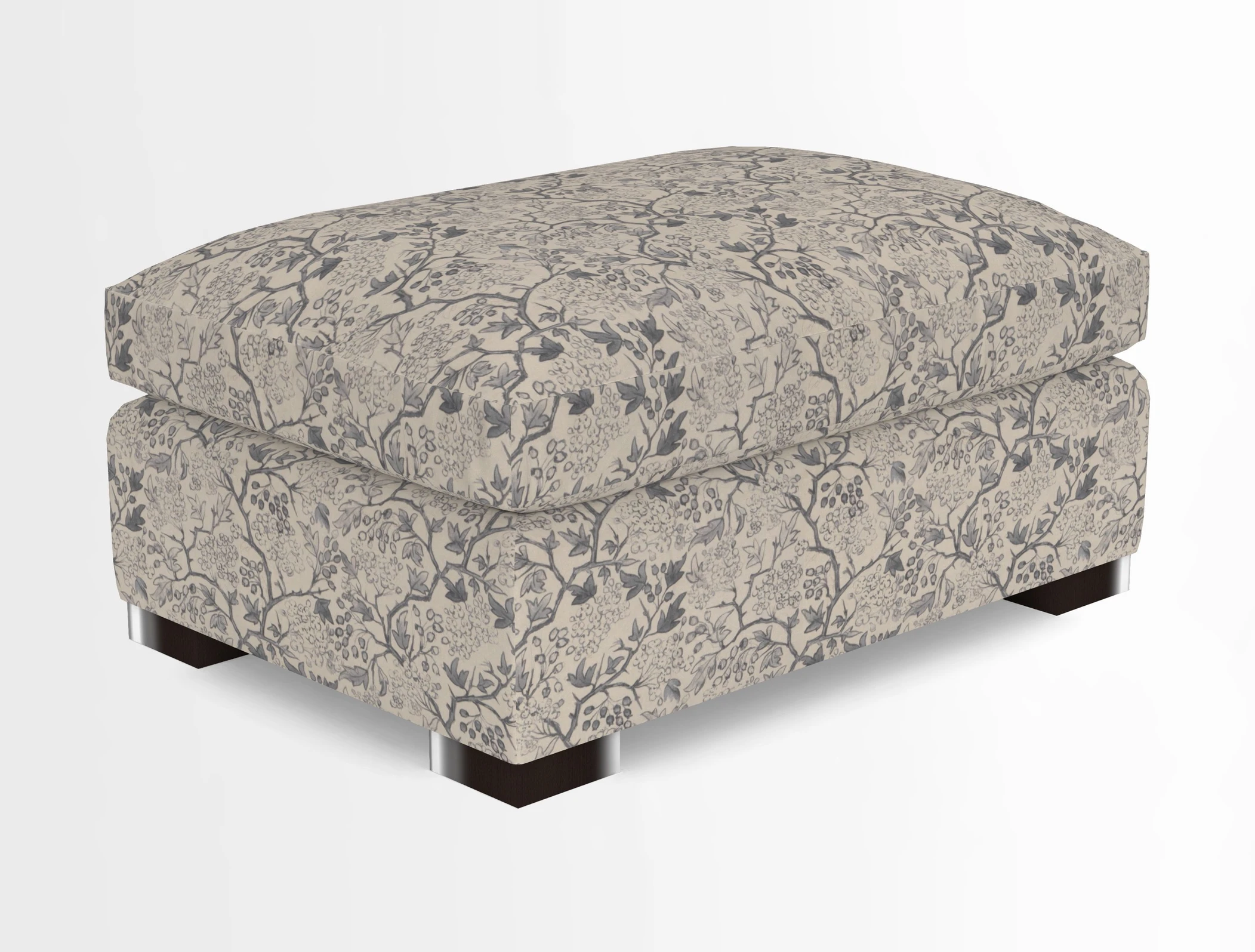 Wadenhoe Storage Footstool in Two Tone Plain Biscuit