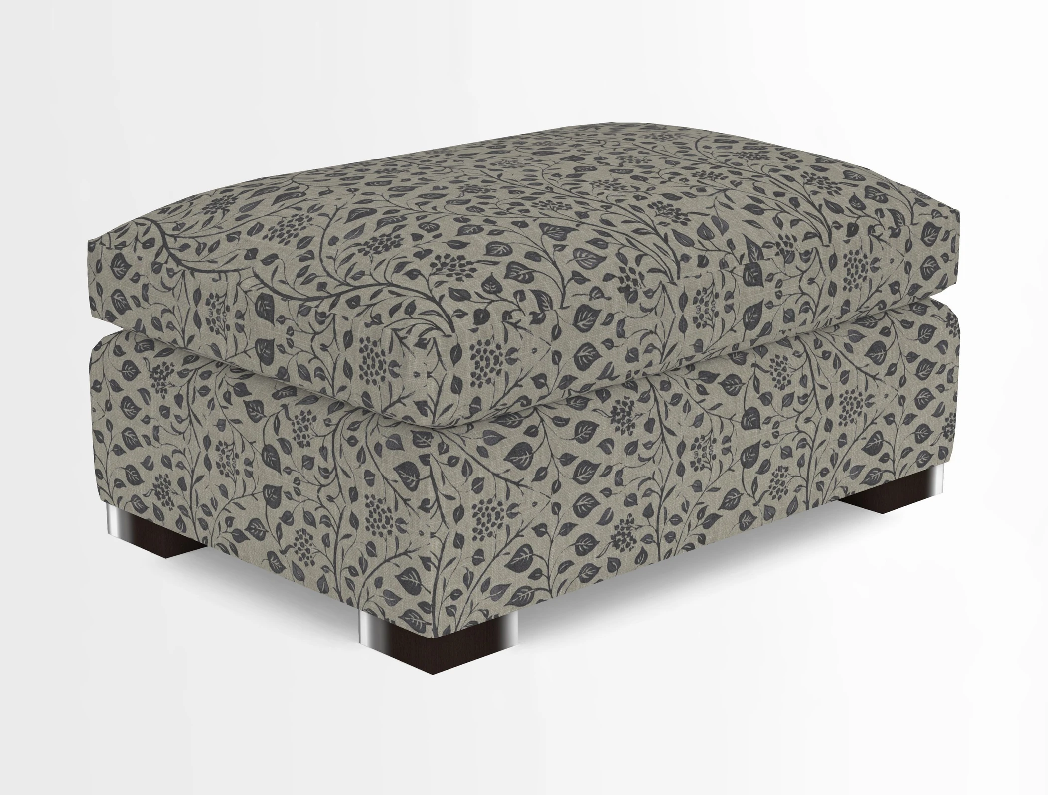 Wadenhoe Storage Footstool in Two Tone Plain Biscuit