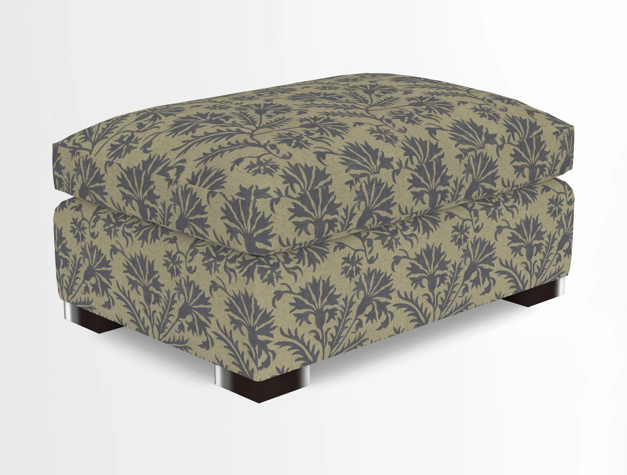 Wadenhoe Storage Footstool in Two Tone Plain Biscuit