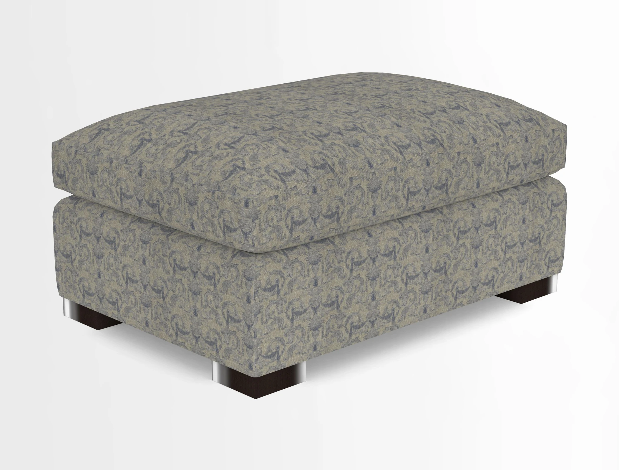 Wadenhoe Storage Footstool in Two Tone Plain Biscuit