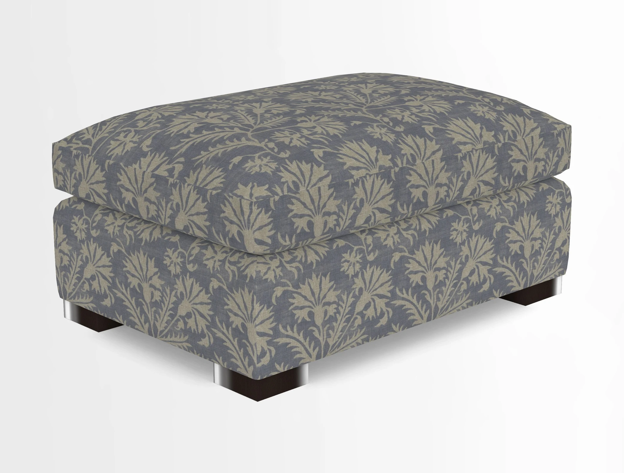 Wadenhoe Storage Footstool in Two Tone Plain Biscuit