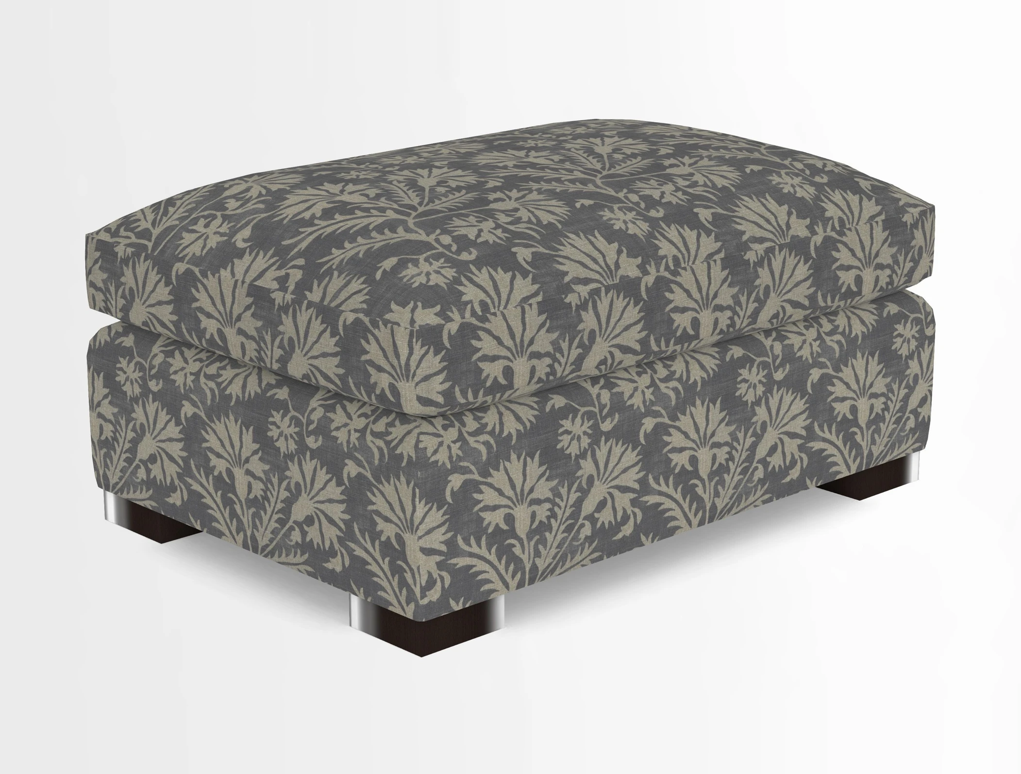 Wadenhoe Storage Footstool in Two Tone Plain Biscuit