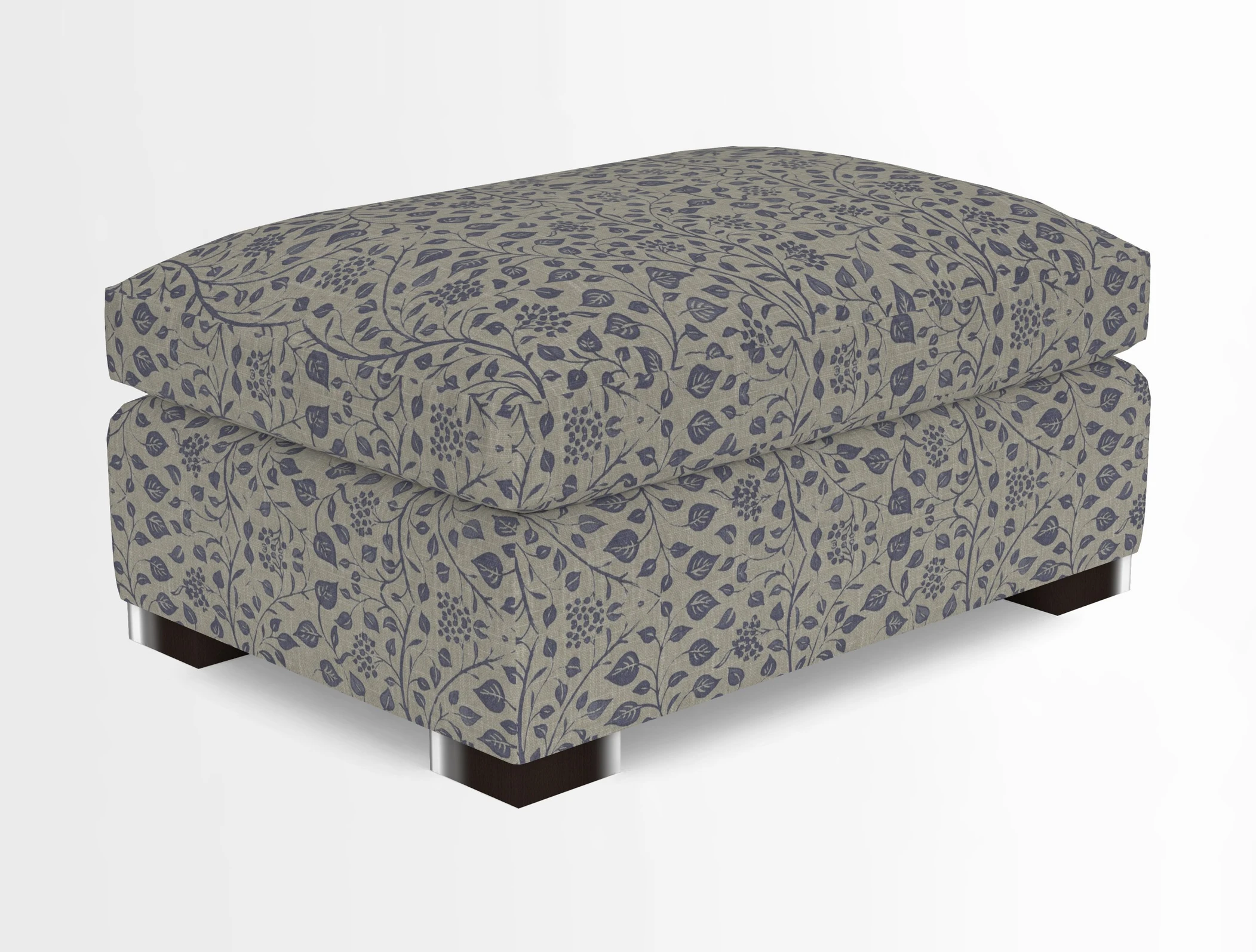 Wadenhoe Storage Footstool in Two Tone Plain Biscuit