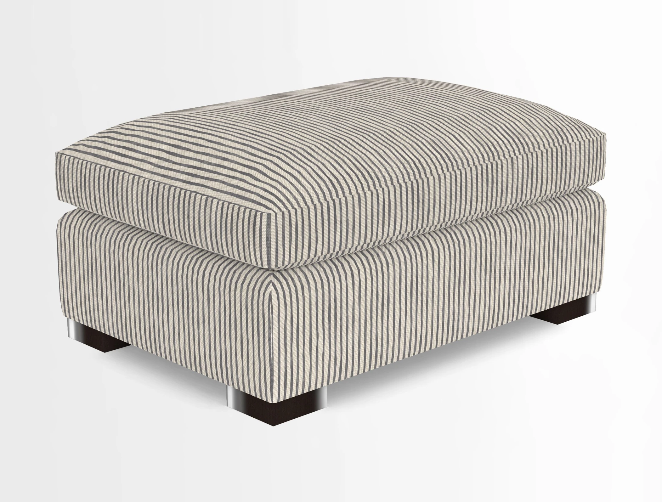 Wadenhoe Storage Footstool in Two Tone Plain Biscuit