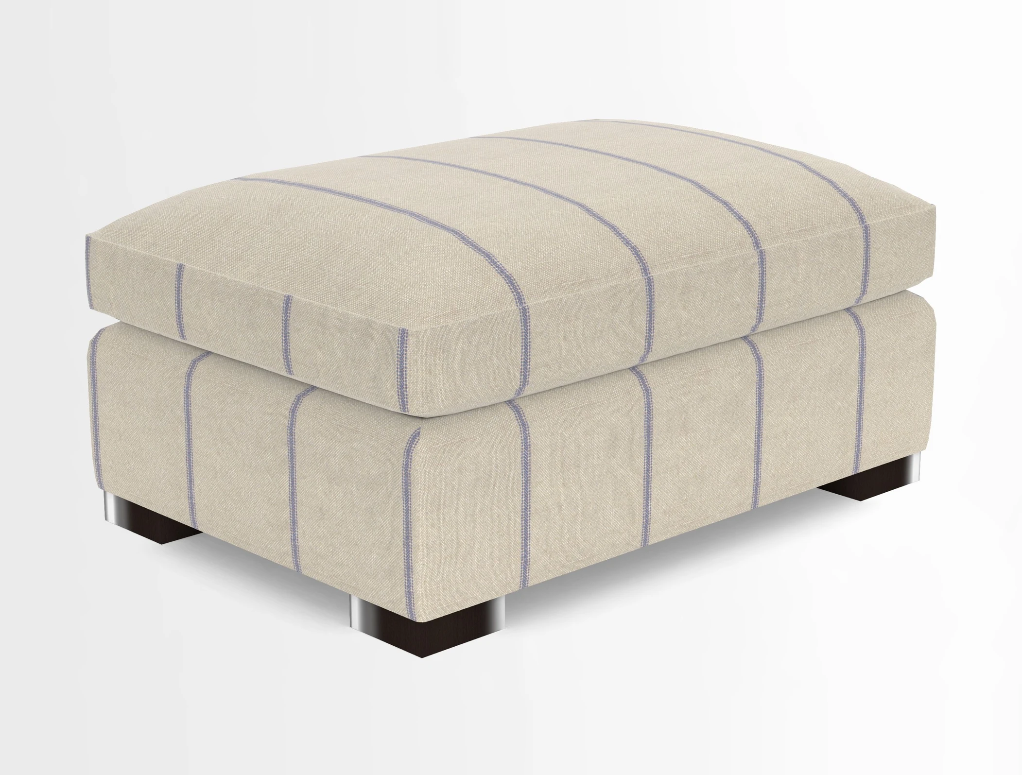 Wadenhoe Storage Footstool in Two Tone Plain Biscuit