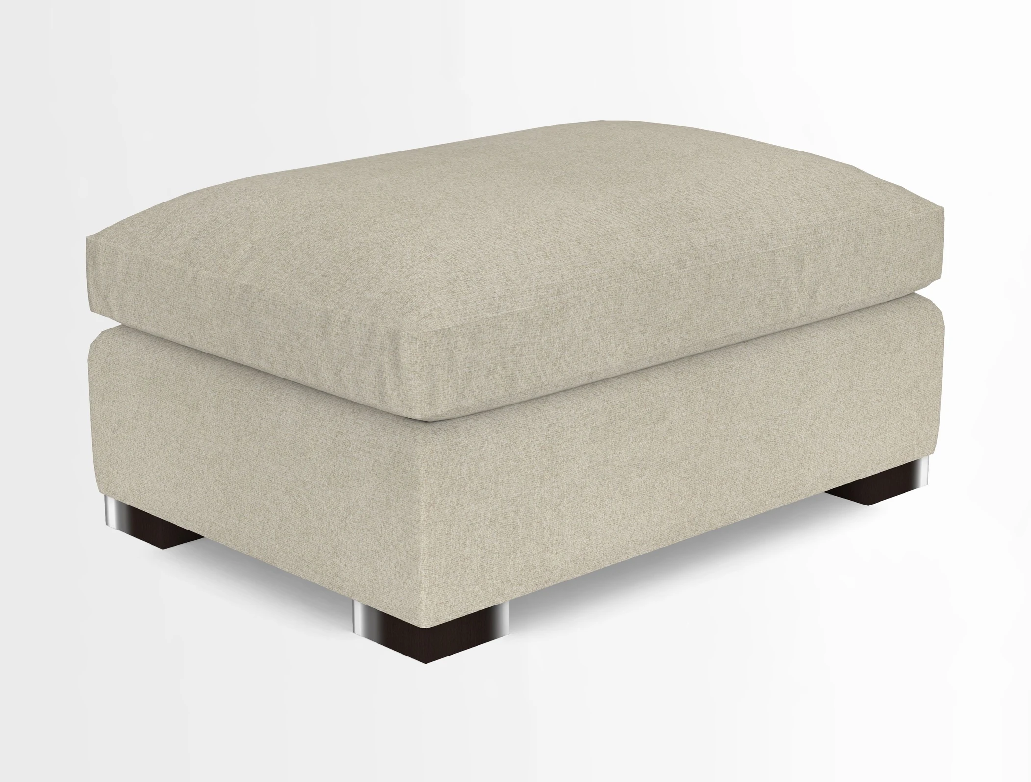Wadenhoe Storage Footstool in Two Tone Plain Biscuit