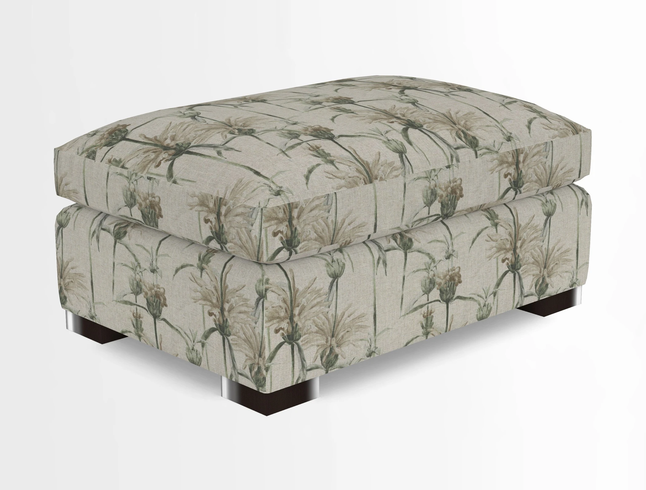 Wadenhoe Storage Footstool in Two Tone Plain Biscuit