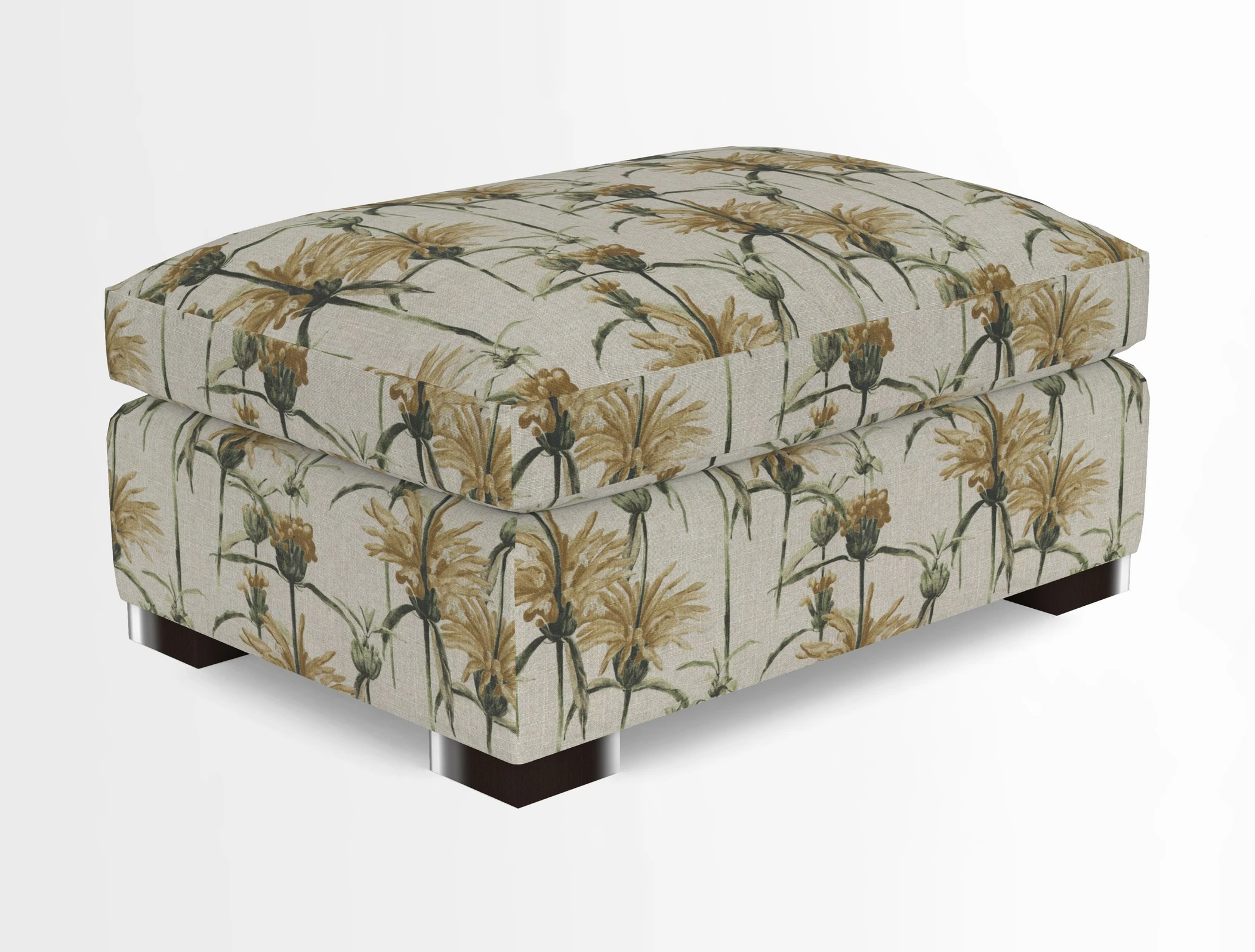Wadenhoe Storage Footstool in Two Tone Plain Biscuit