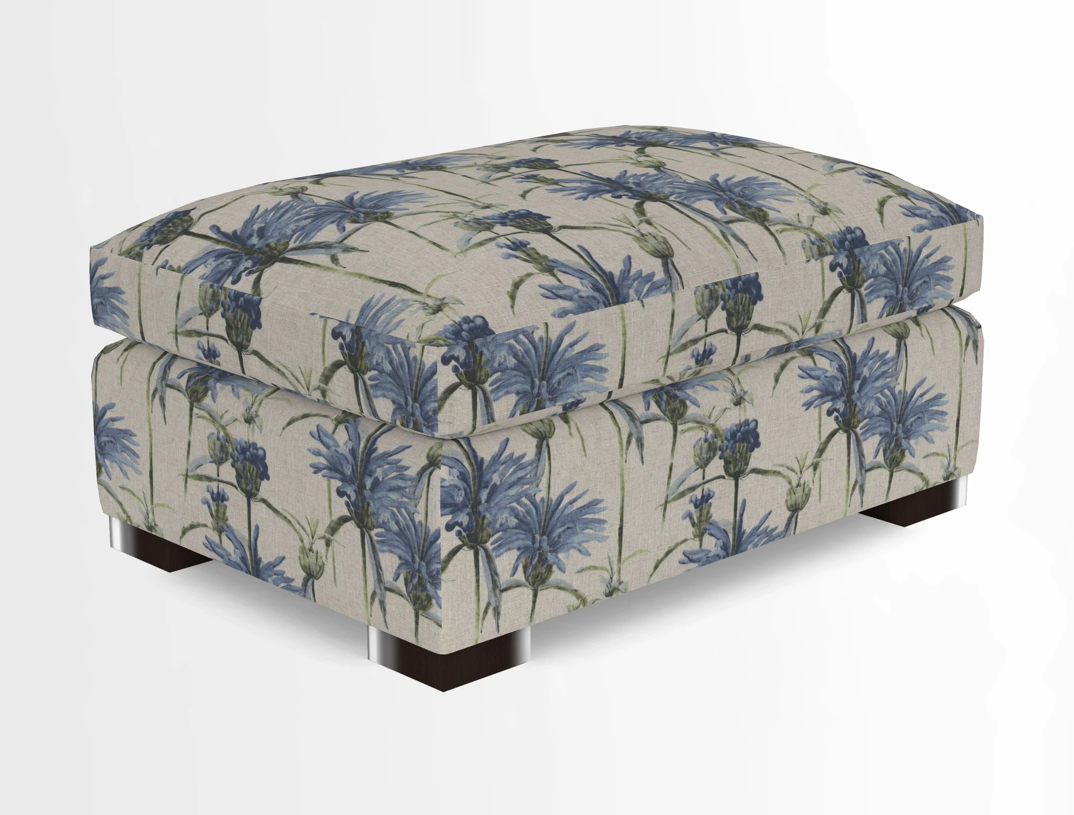 Wadenhoe Storage Footstool in Two Tone Plain Biscuit