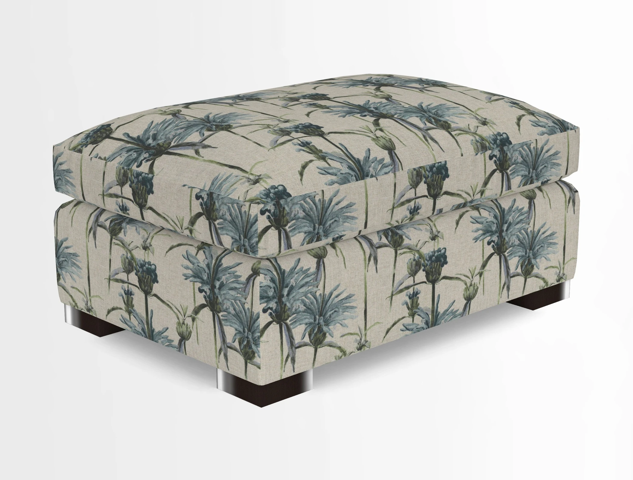 Wadenhoe Storage Footstool in Two Tone Plain Biscuit