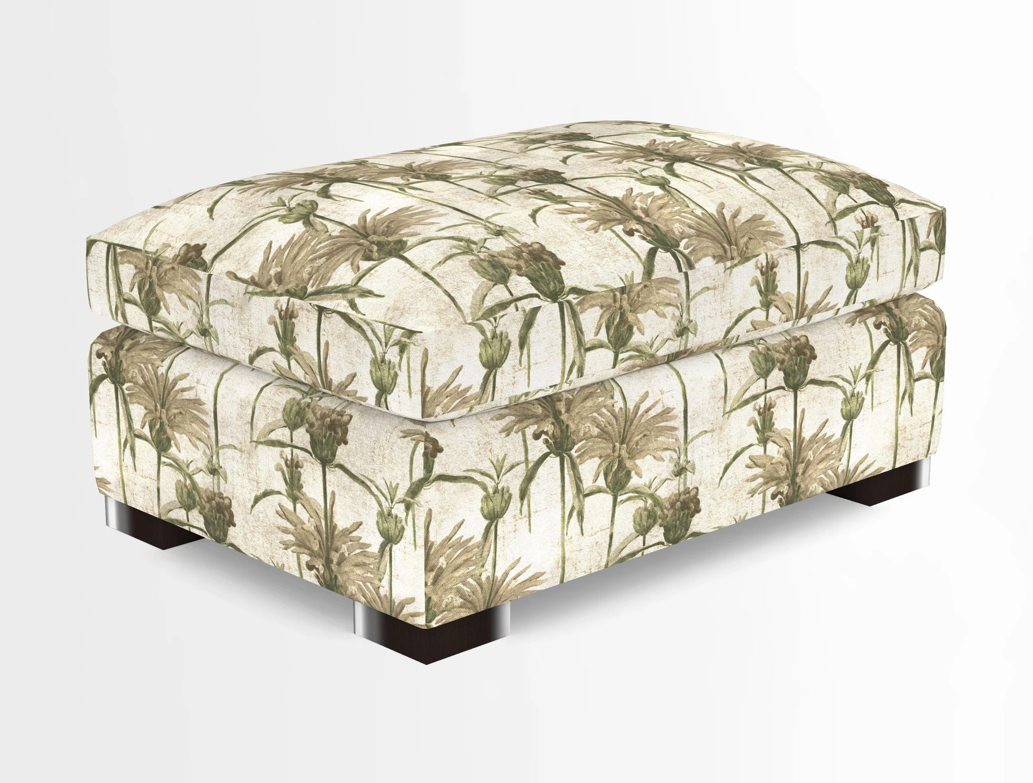 Wadenhoe Storage Footstool in Two Tone Plain Biscuit