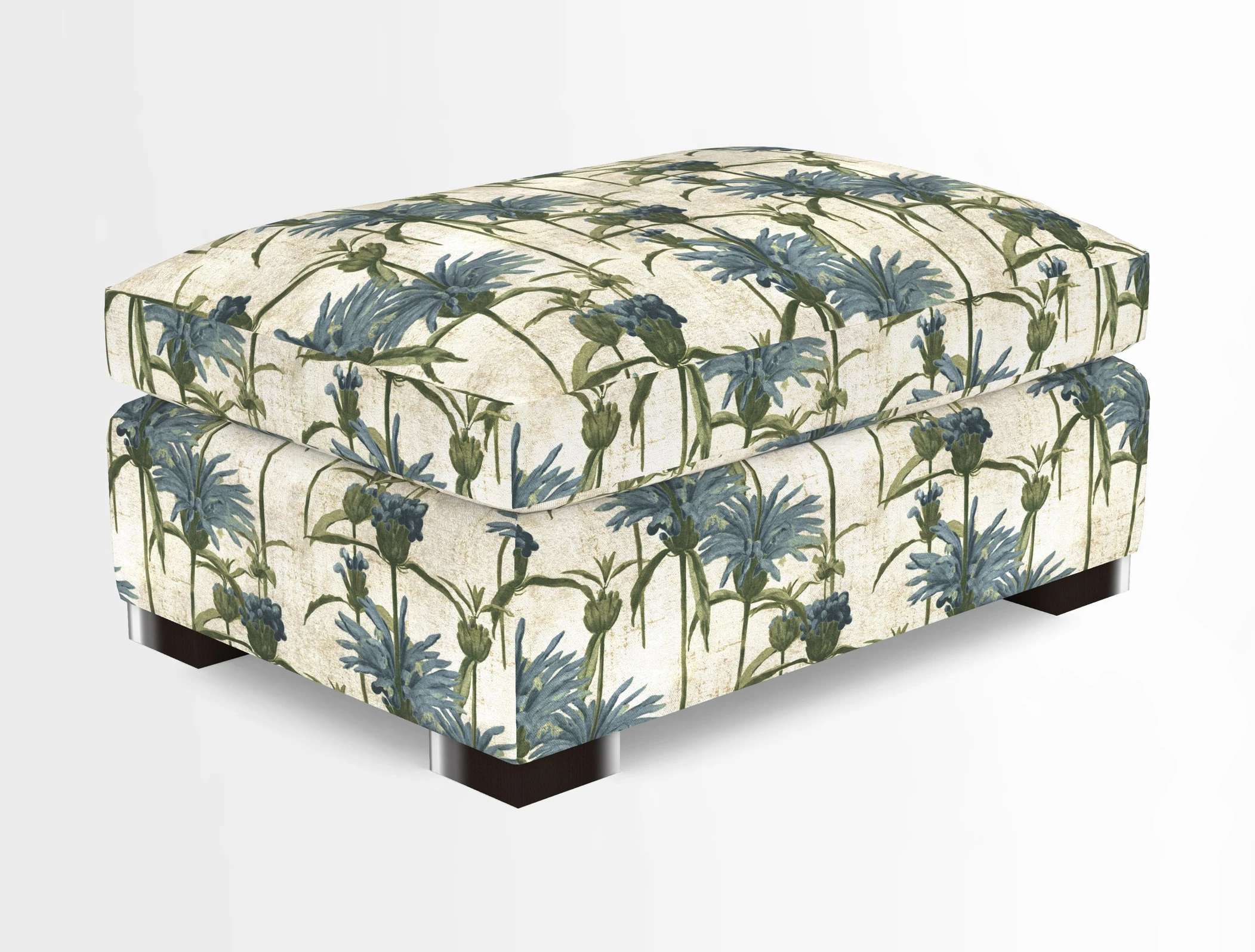 Wadenhoe Storage Footstool in Two Tone Plain Biscuit