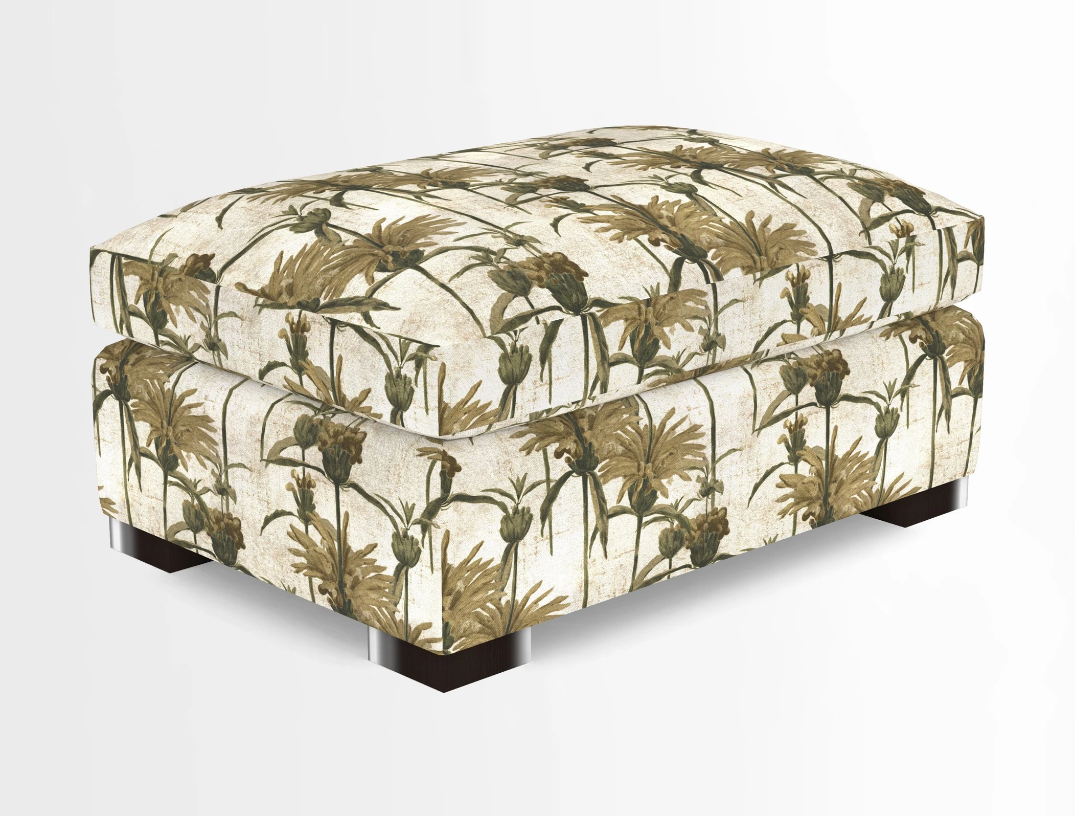 Wadenhoe Storage Footstool in Two Tone Plain Biscuit