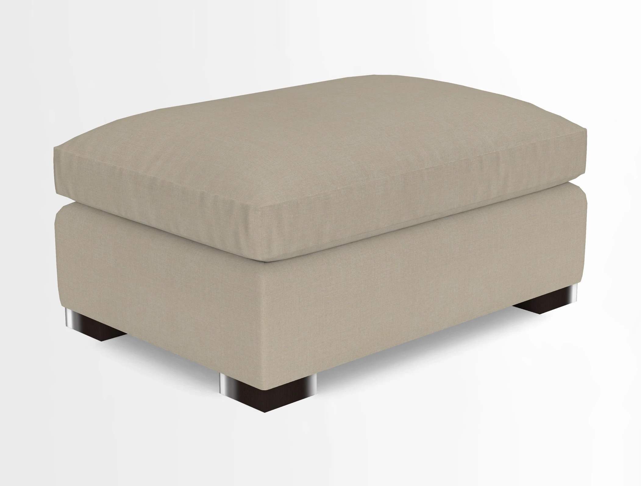 Wadenhoe Storage Footstool in Two Tone Plain Biscuit