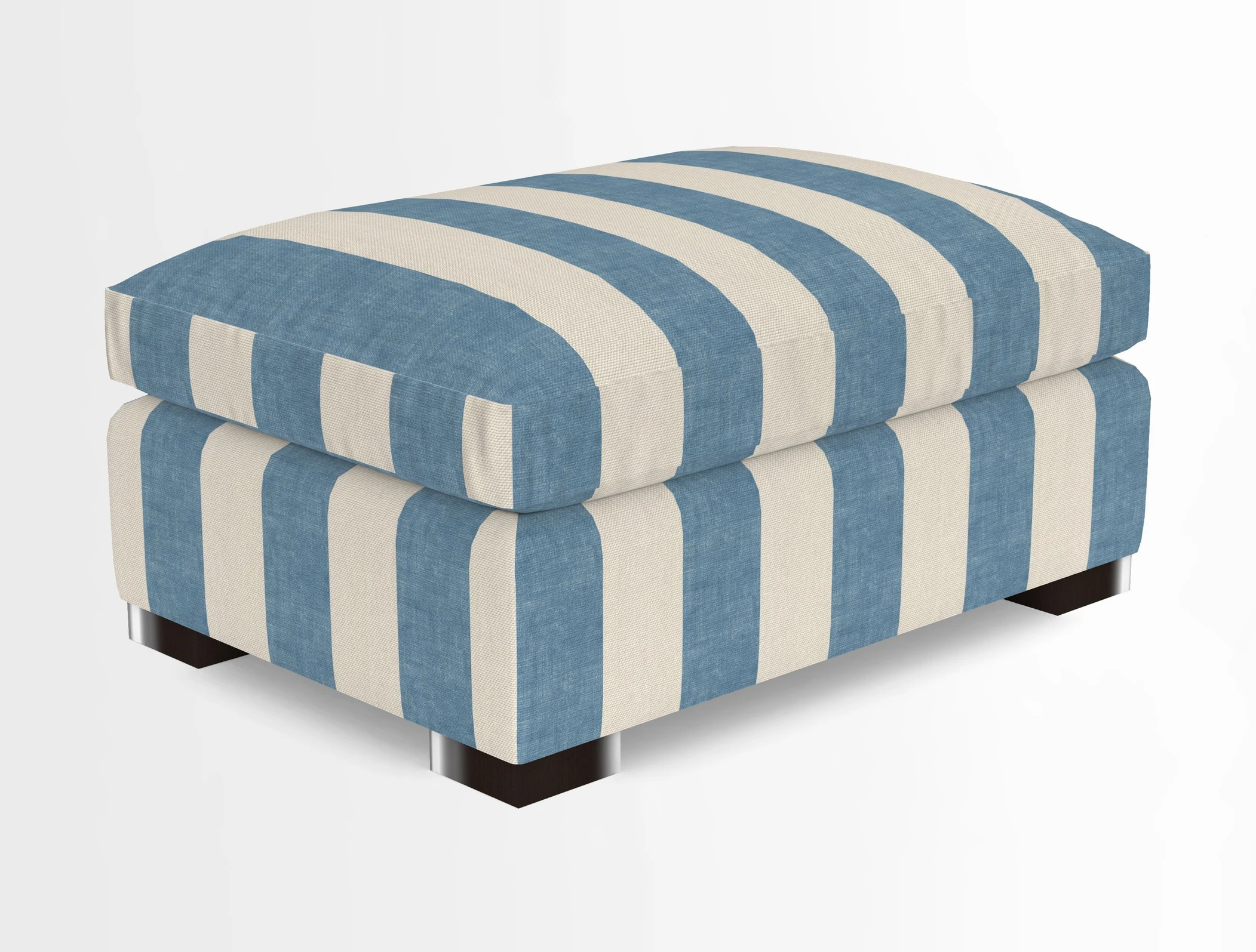 Wadenhoe Storage Footstool in Two Tone Plain Biscuit